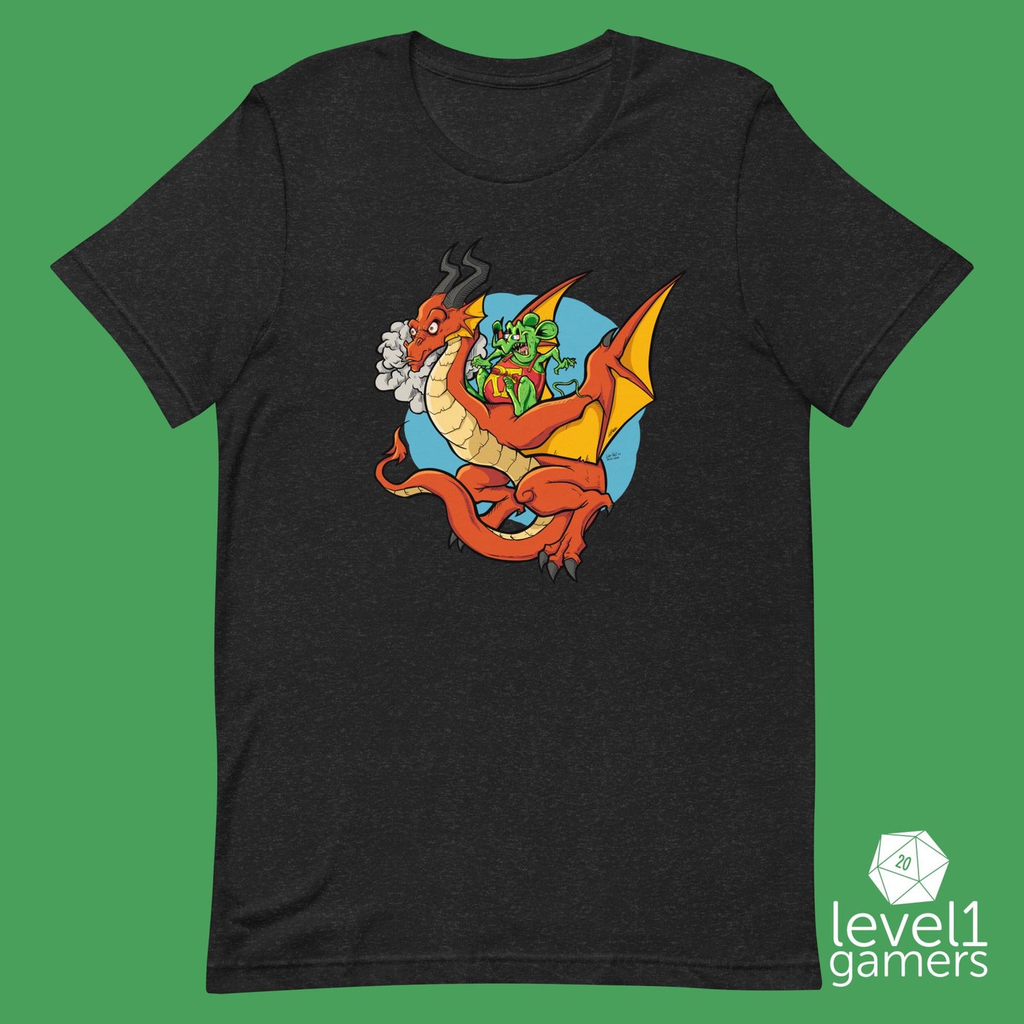 Rat Fink Dragon T-Shirt | Car Shirt For Fans Of Dungeons & Dragons | Fantasy Apparel Gift Ideas | Small Business And Hand-Drawn Level 1 Gamers XS