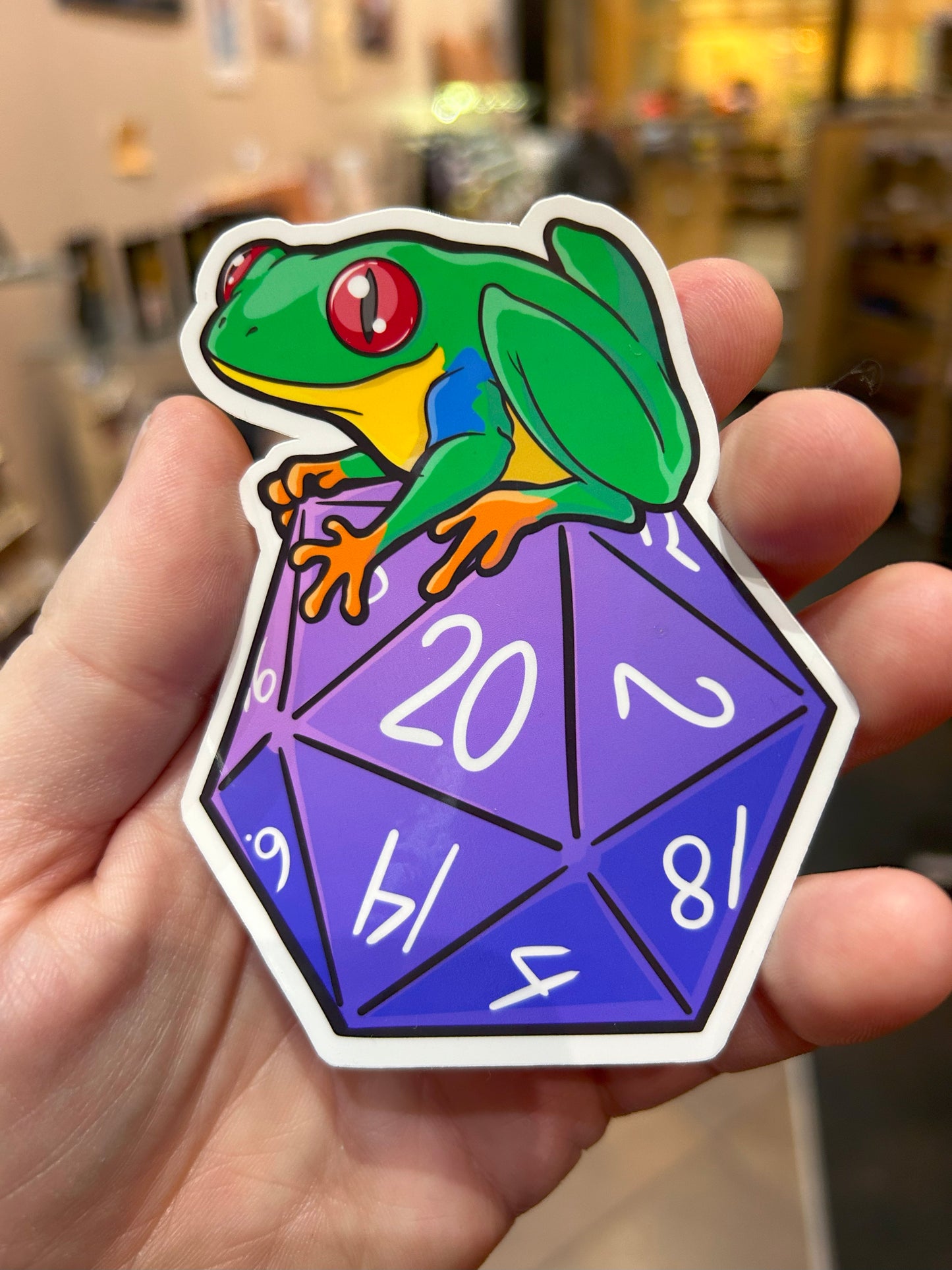 D20 Rainforest Tree Frog Sticker Level 1 Gamers