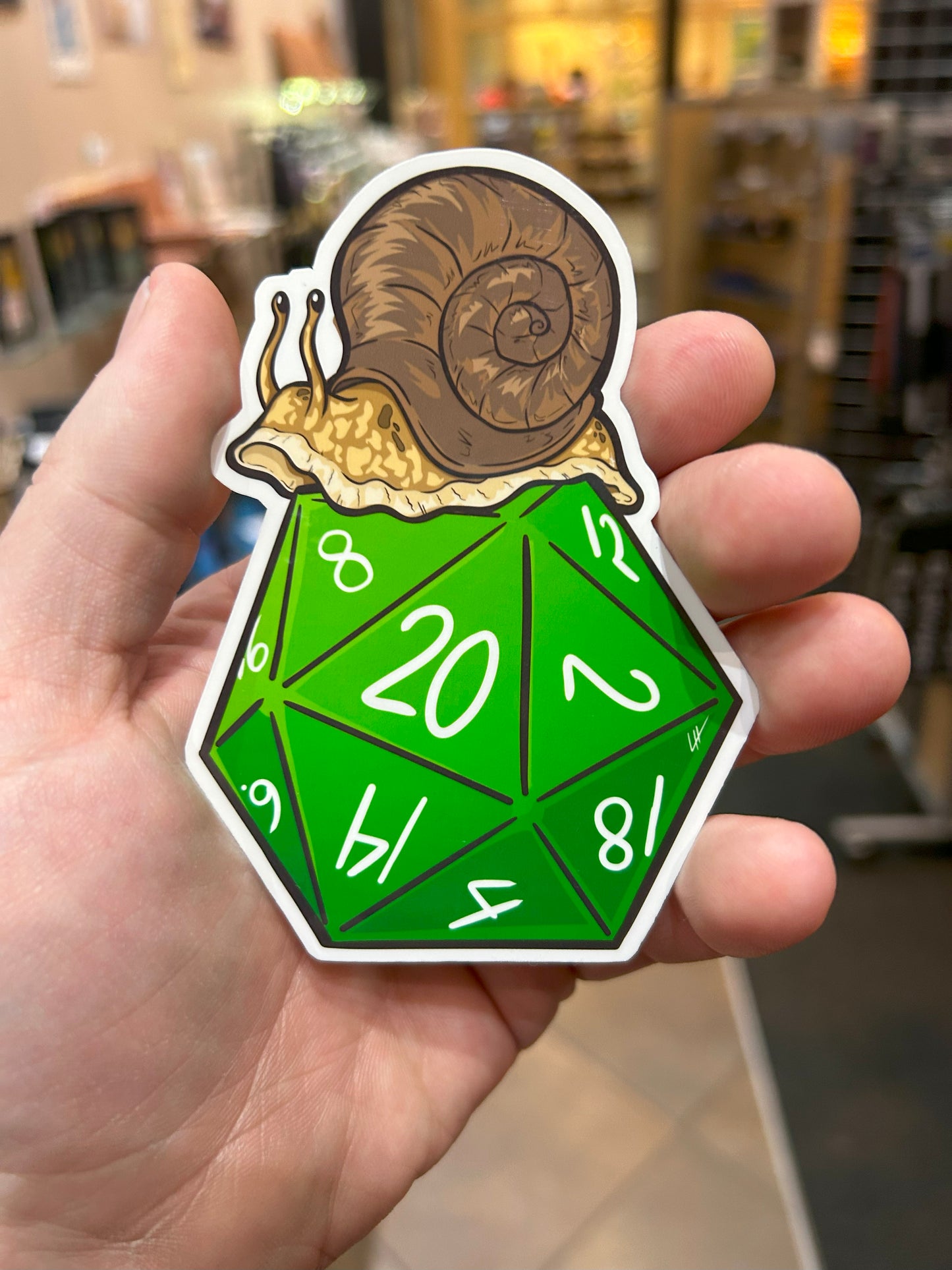 D20 Snail Sticker Level 1 Gamers