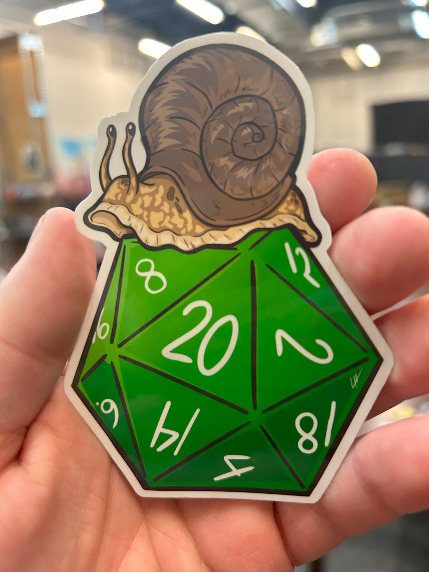 D20 Snail Sticker Level 1 Gamers