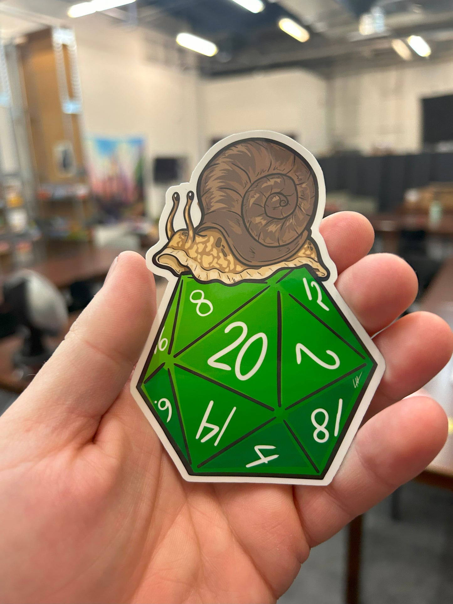 D20 Snail Sticker Level 1 Gamers