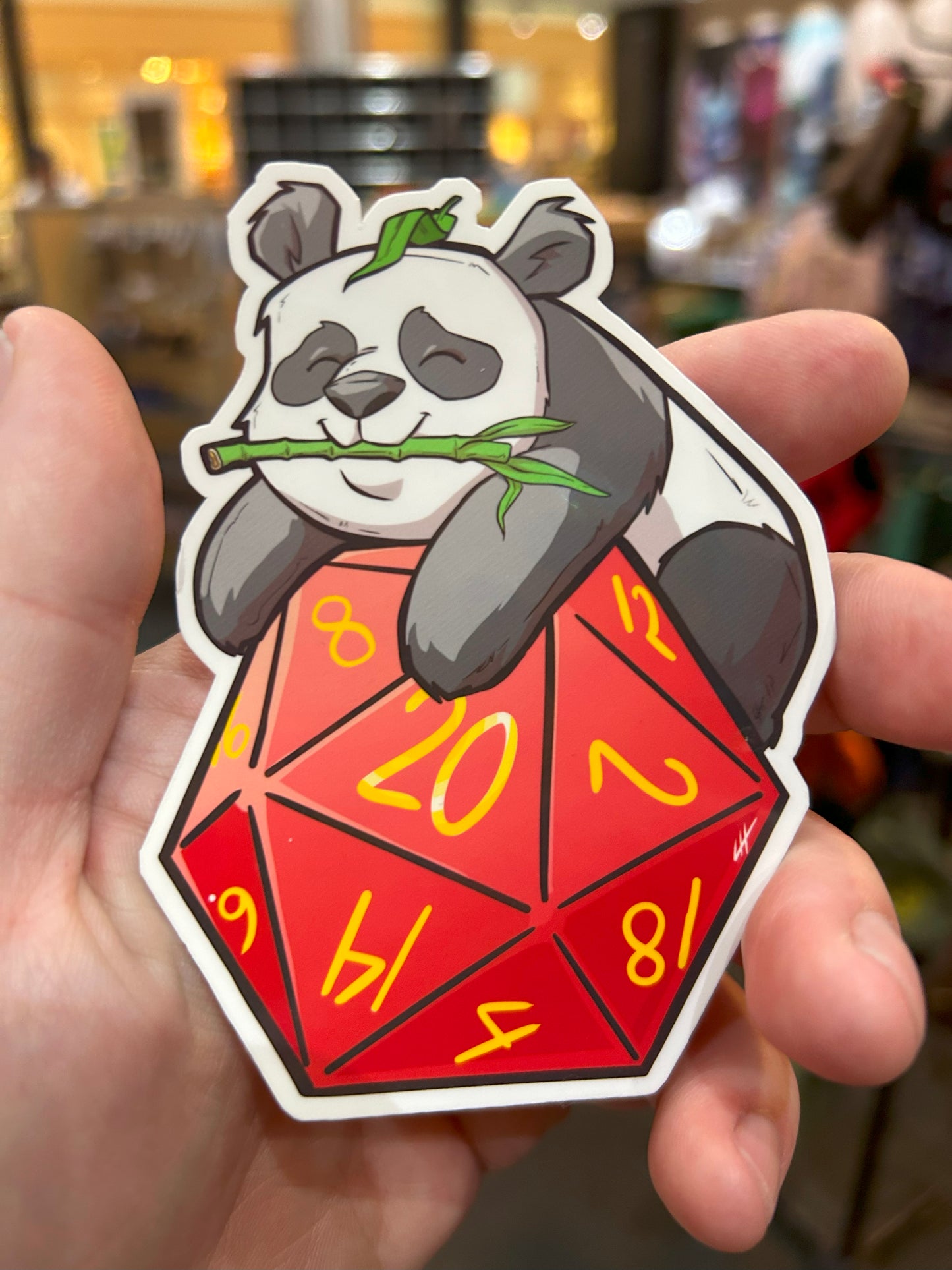 D20 Panda Sticker Level 1 Gamers
