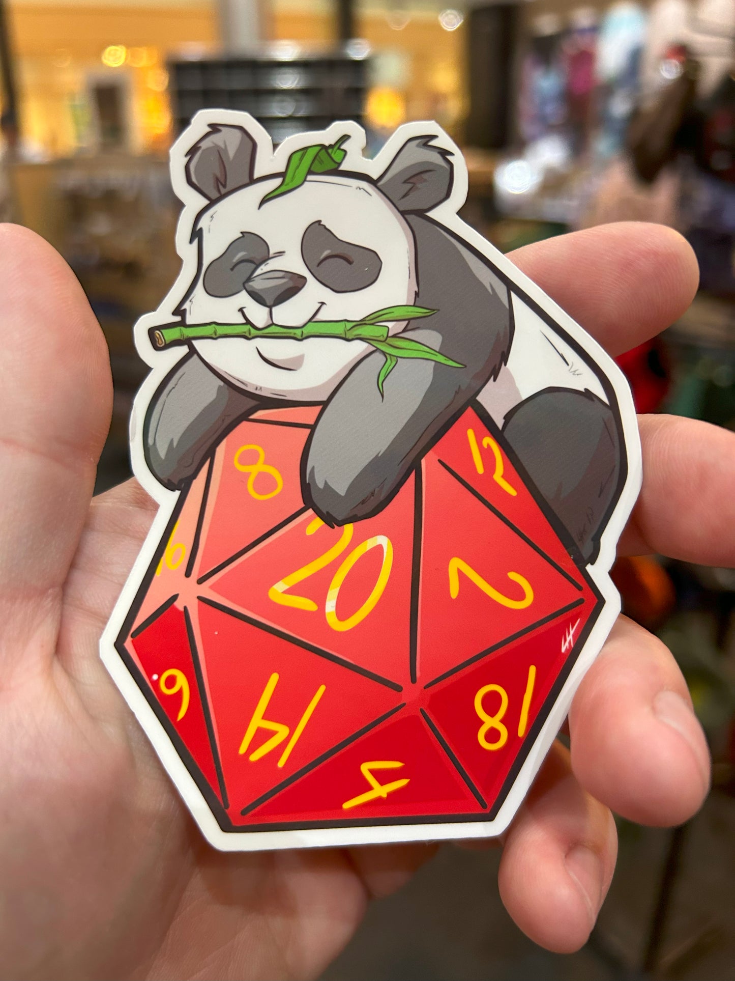 D20 Panda Sticker Level 1 Gamers