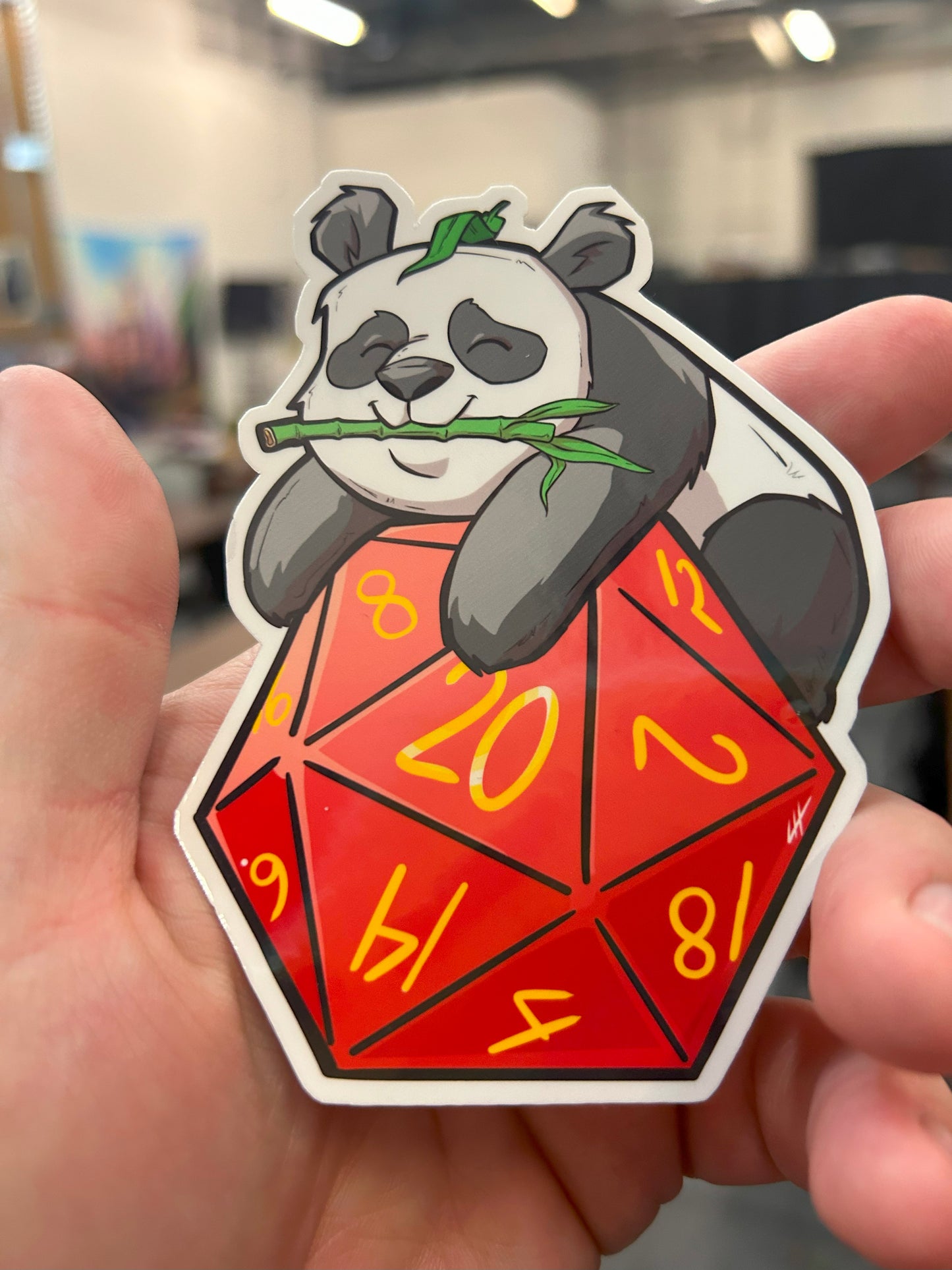D20 Panda Sticker Level 1 Gamers