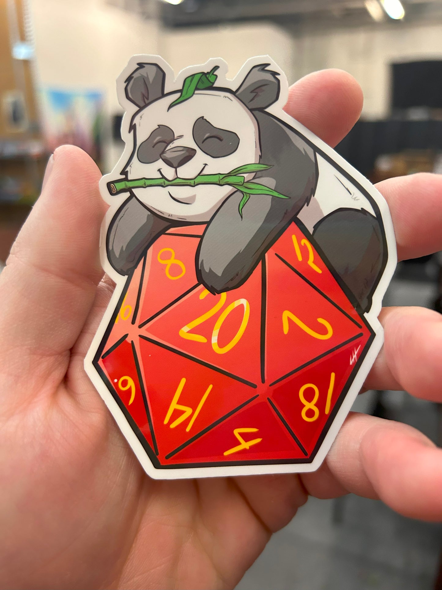 D20 Panda Sticker Level 1 Gamers