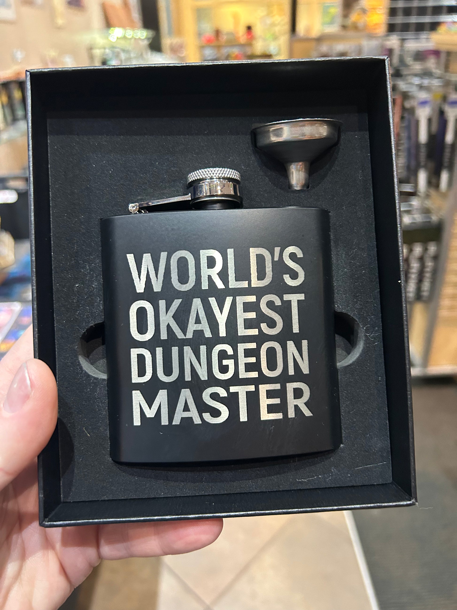 World's Okayest Dungeon Master Stainless Steel Flask Flasks Level 1 Gamers