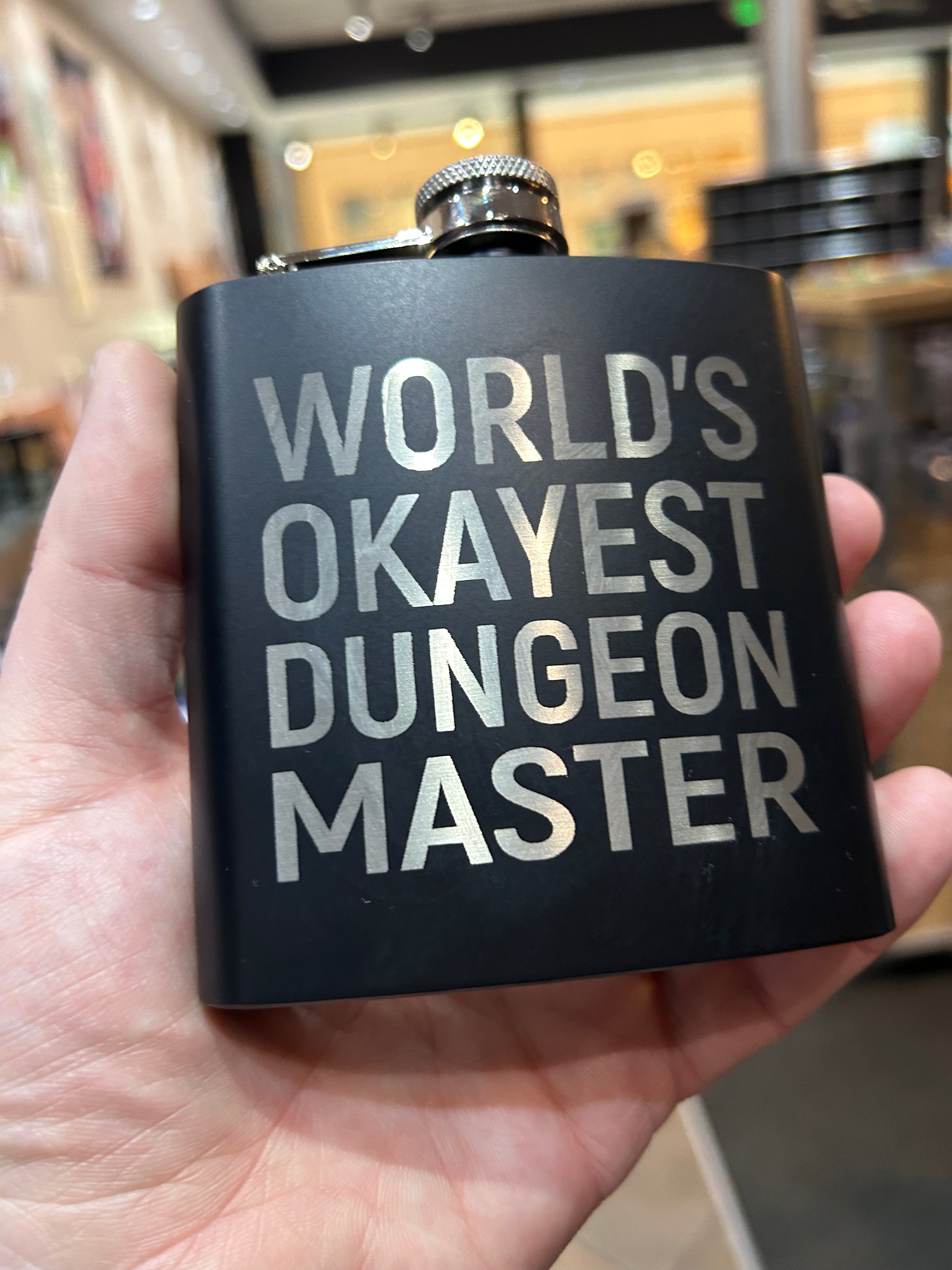 World's Okayest Dungeon Master Stainless Steel Flask Flasks Level 1 Gamers
