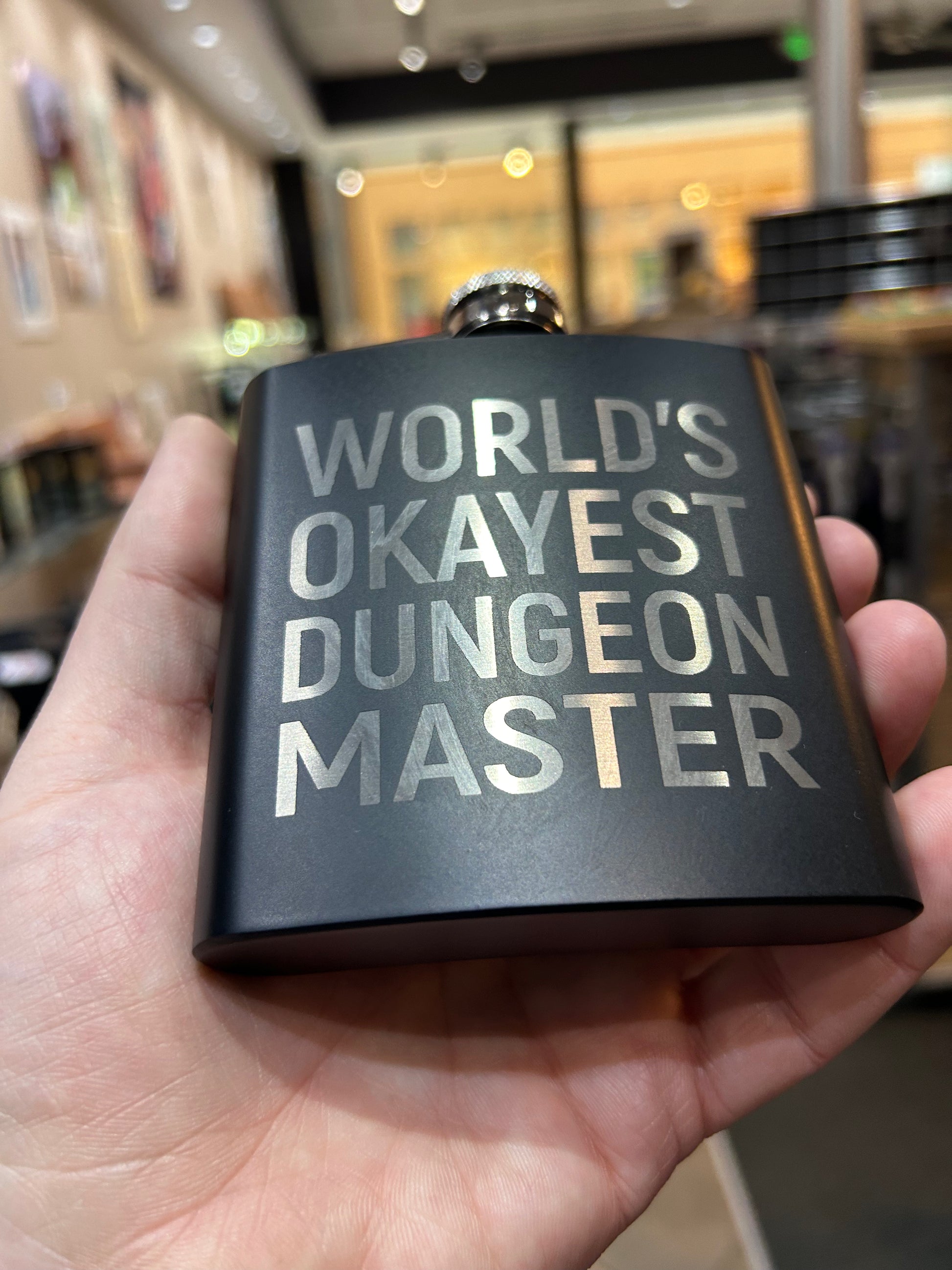 World's Okayest Dungeon Master Stainless Steel Flask Flasks Level 1 Gamers