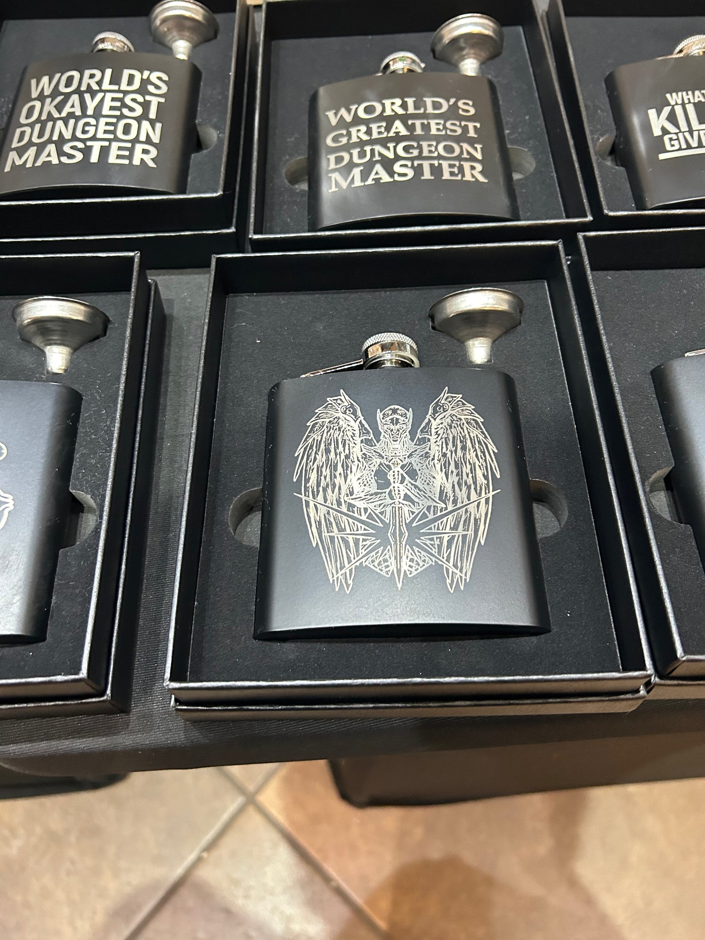 Angel Of Justice Stainless Steel Flask Flasks Level 1 Gamers