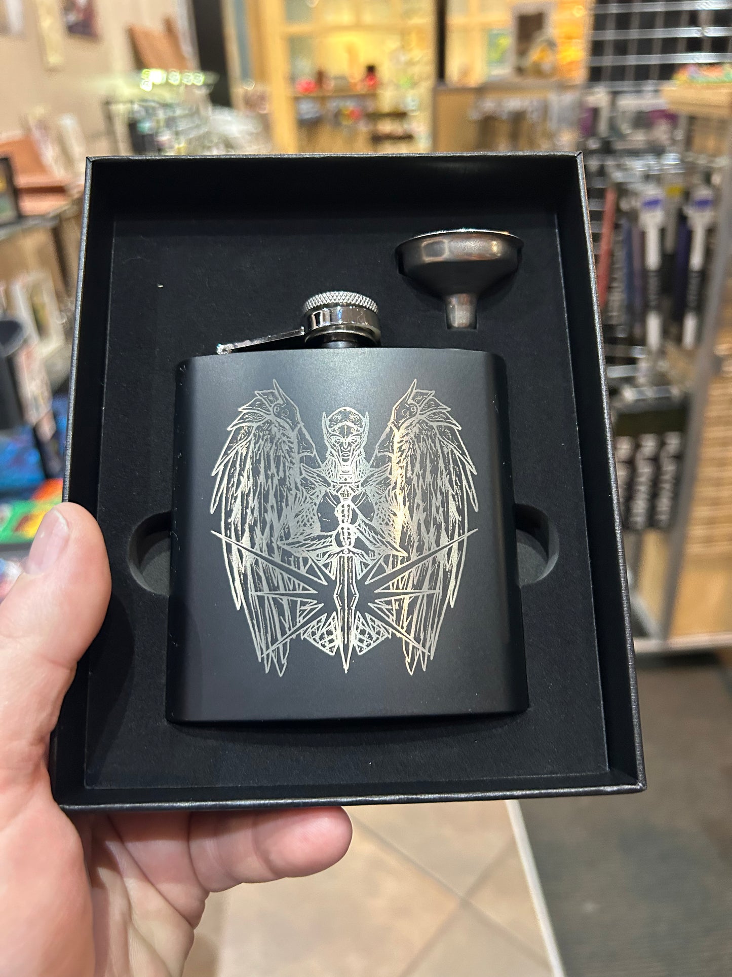 Angel Of Justice Stainless Steel Flask Flasks Level 1 Gamers
