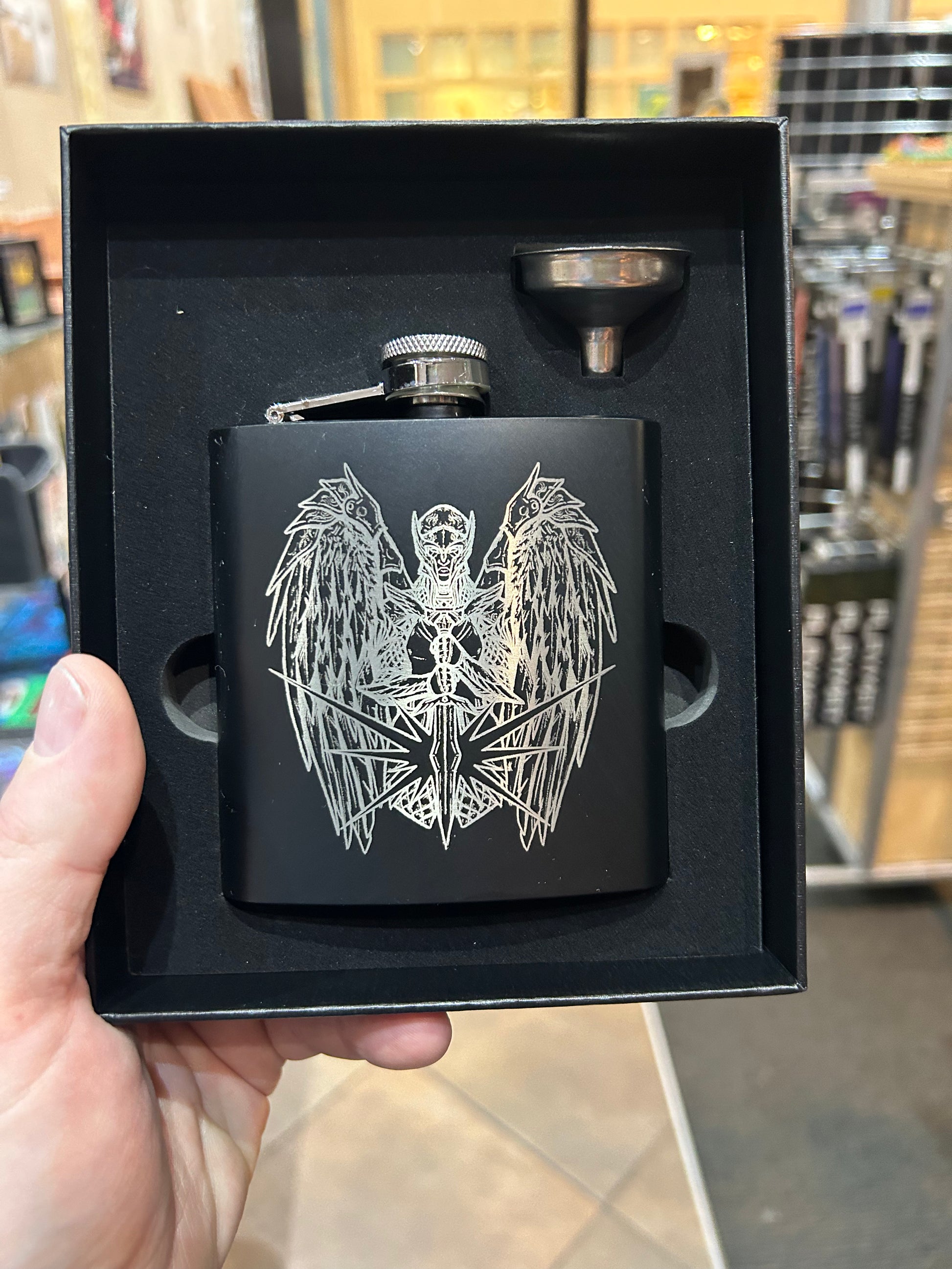 Angel Of Justice Stainless Steel Flask Flasks Level 1 Gamers