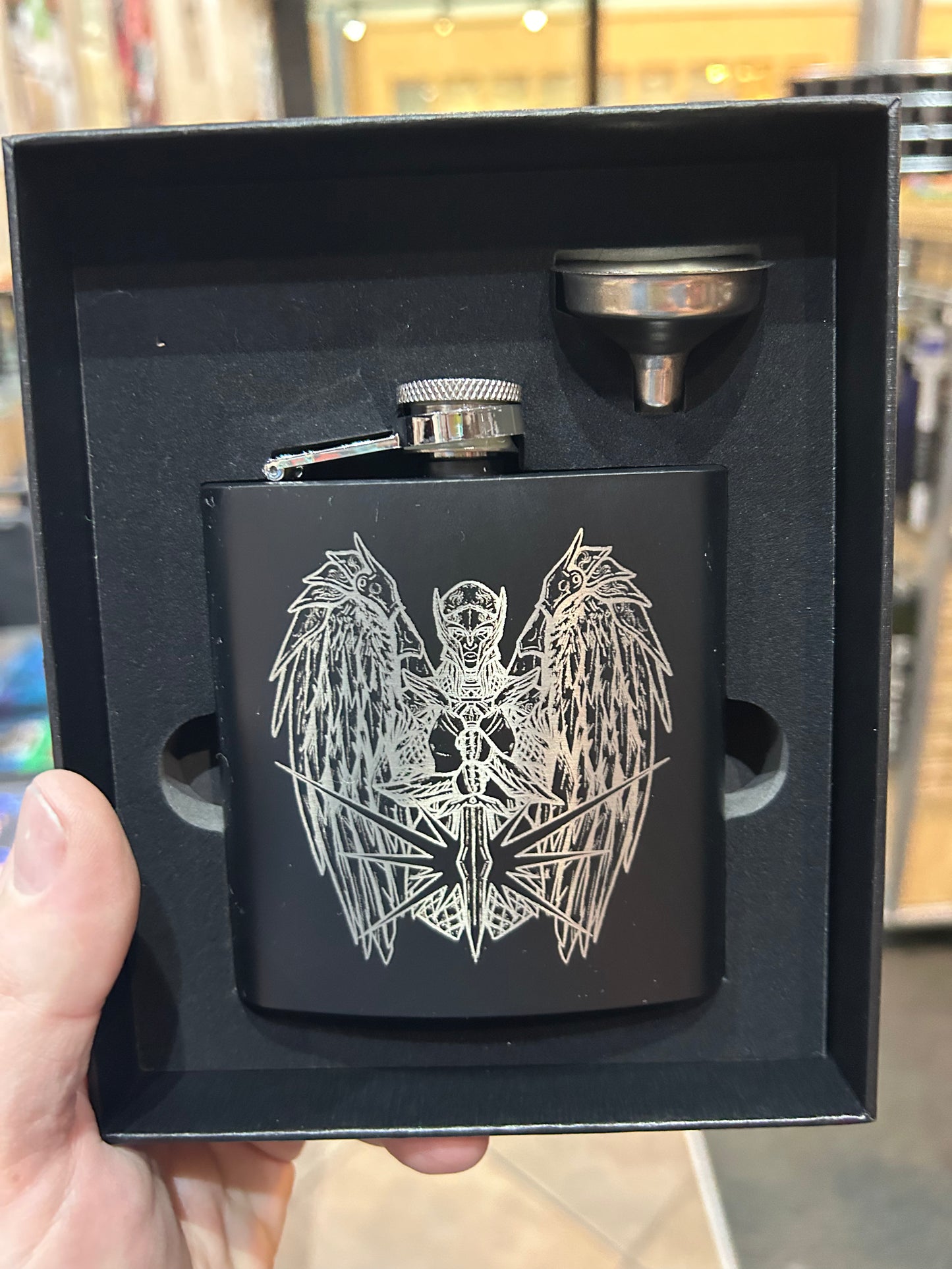 Angel Of Justice Stainless Steel Flask Flasks Level 1 Gamers