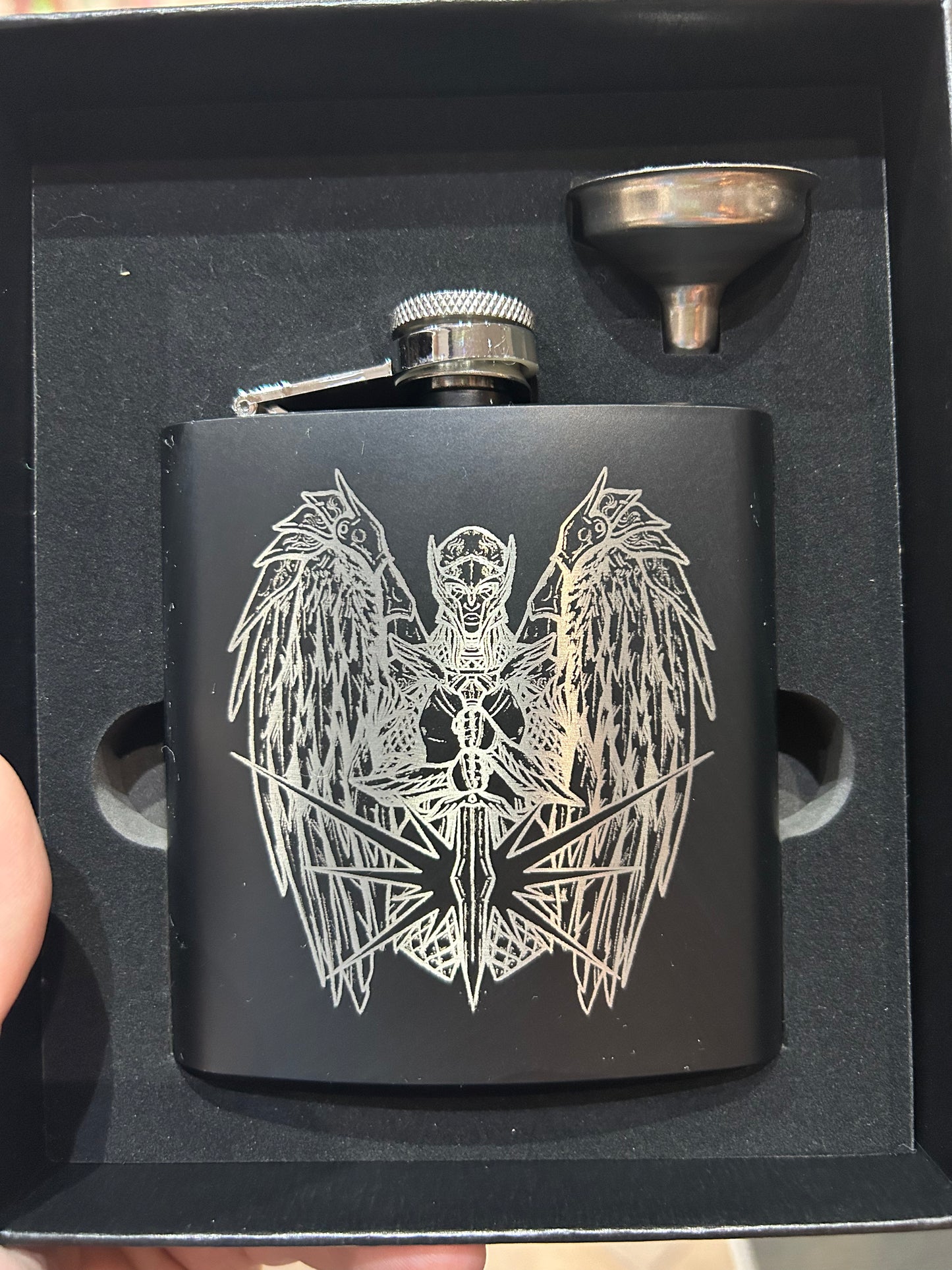 Angel Of Justice Stainless Steel Flask Flasks Level 1 Gamers