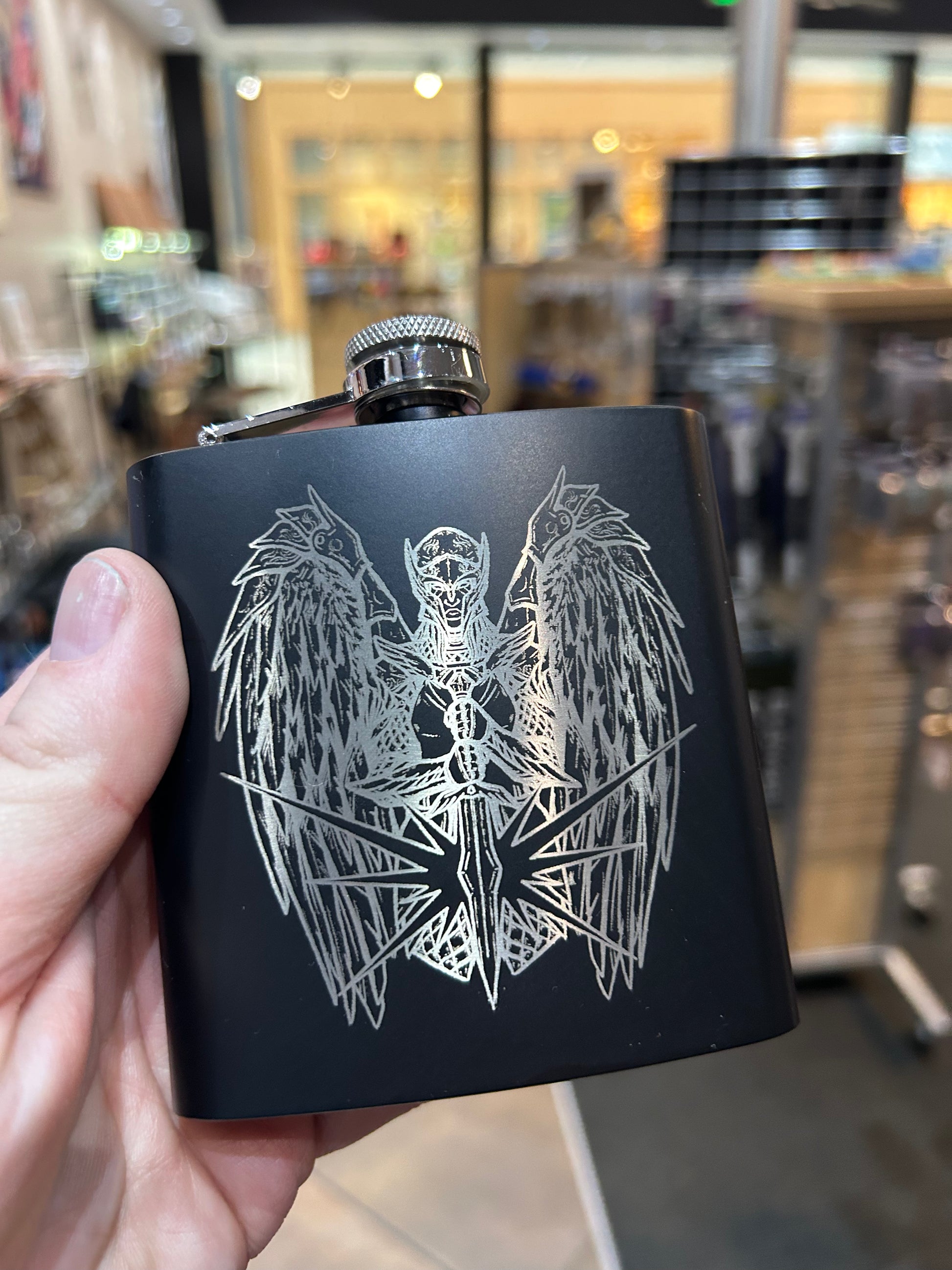 Angel Of Justice Stainless Steel Flask Flasks Level 1 Gamers