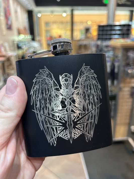 Angel Of Justice Stainless Steel Flask Flasks Level 1 Gamers