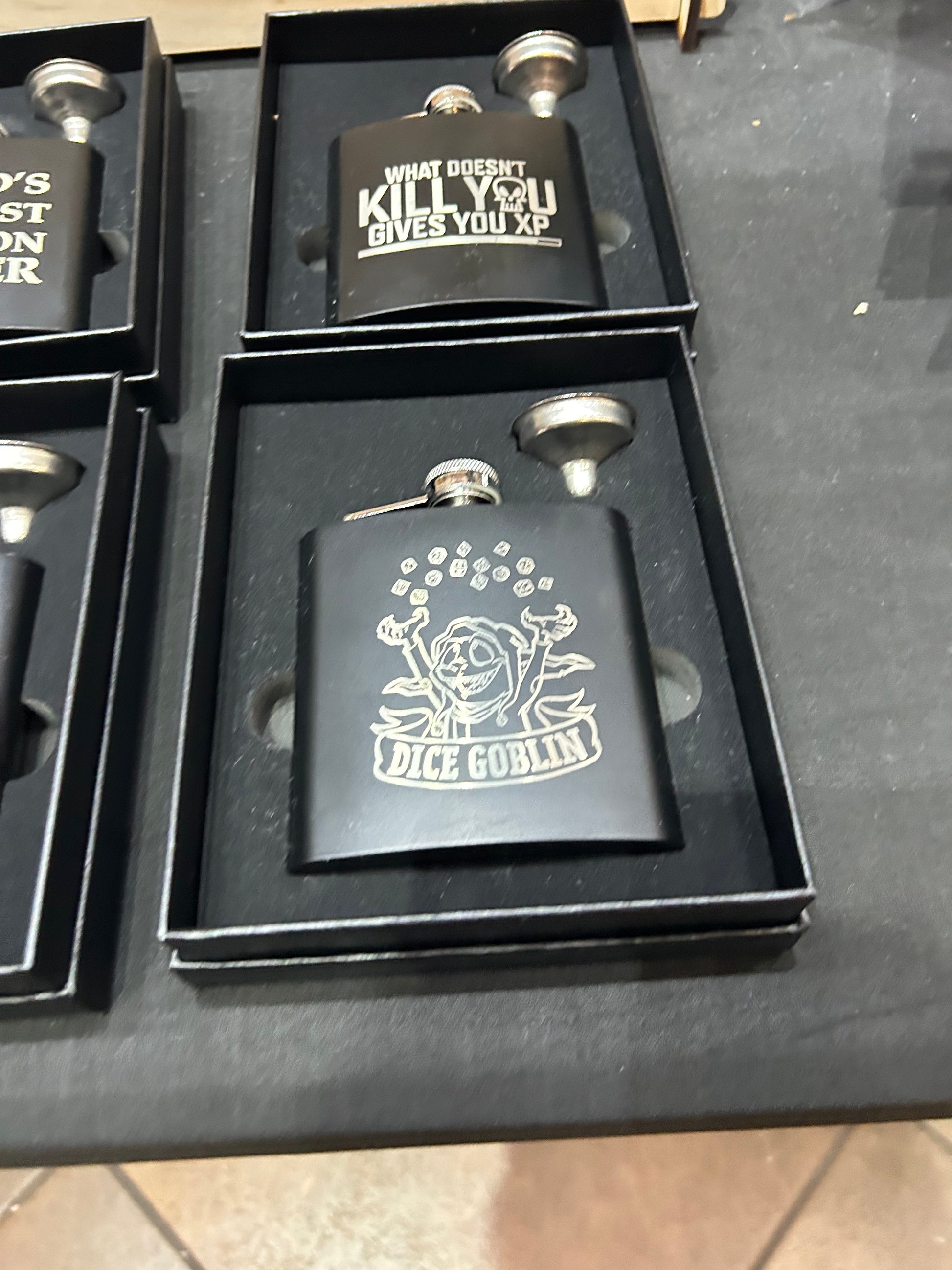 Dice Goblin Stainless Steel Flask Flasks Level 1 Gamers