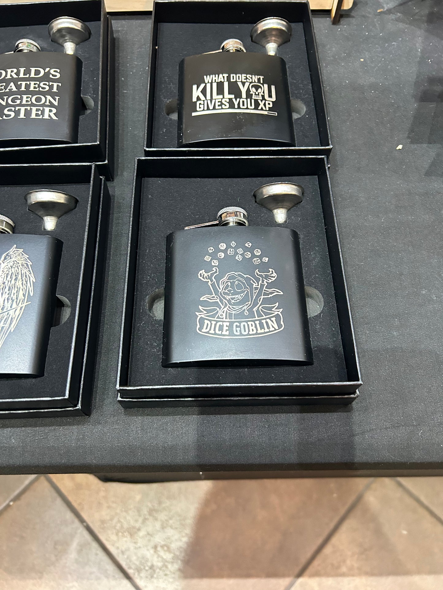 Dice Goblin Stainless Steel Flask Flasks Level 1 Gamers   