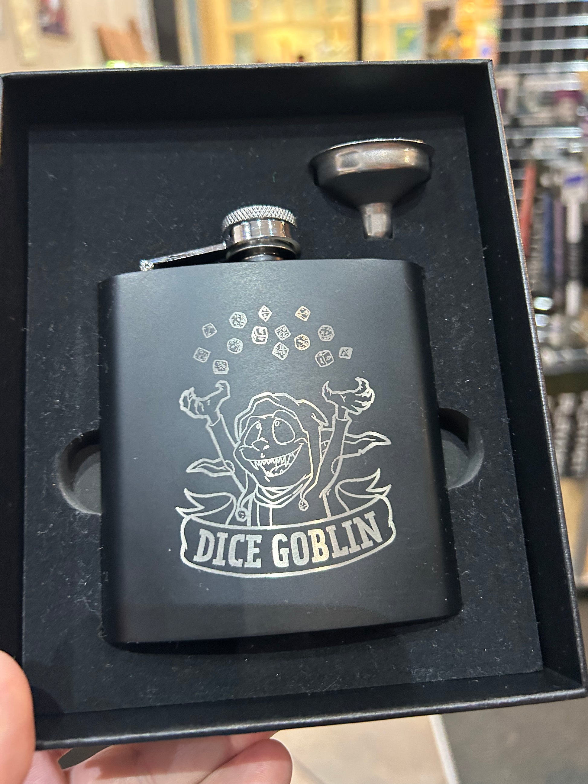 Dice Goblin Stainless Steel Flask Flasks Level 1 Gamers   