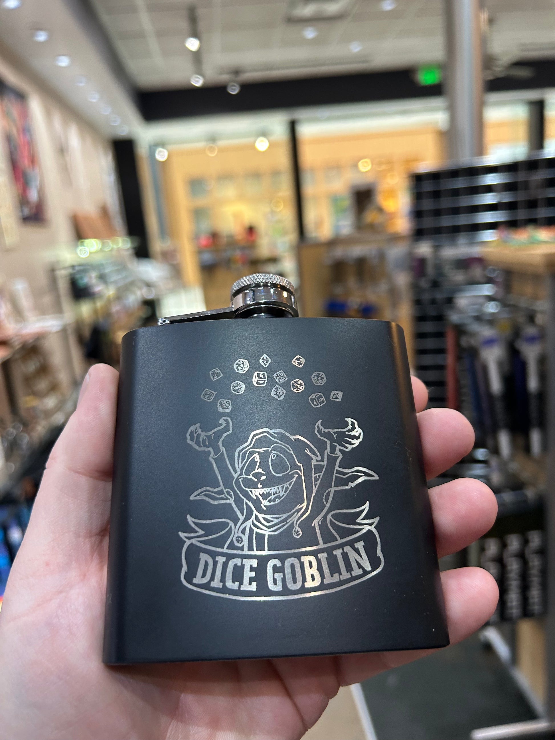 Dice Goblin Stainless Steel Flask Flasks Level 1 Gamers
