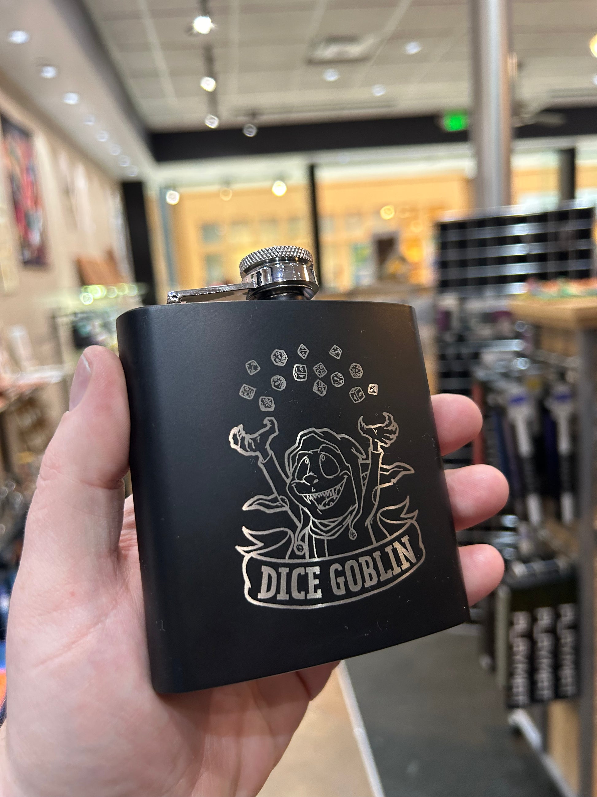 Dice Goblin Stainless Steel Flask Flasks Level 1 Gamers