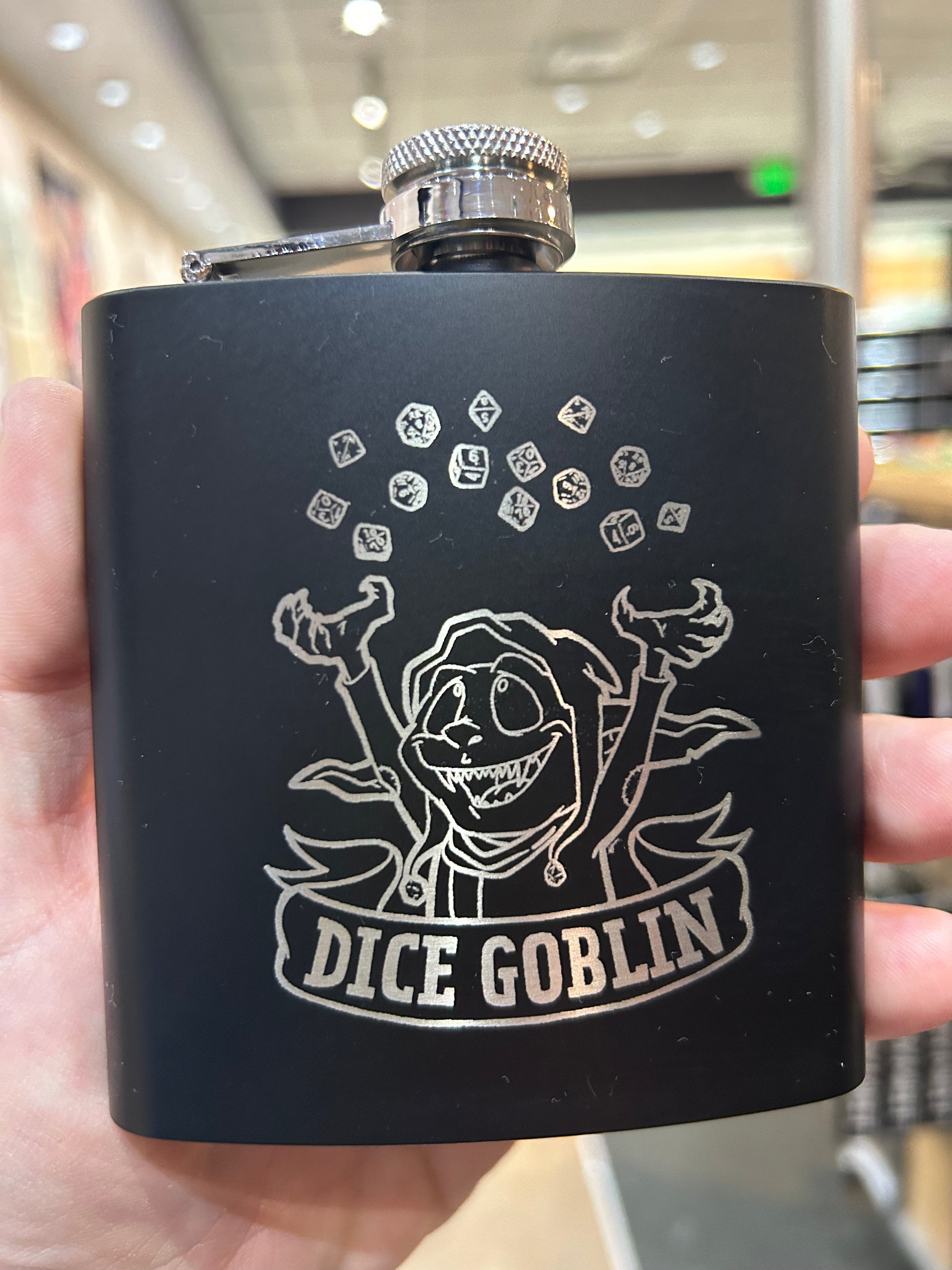 Dice Goblin Stainless Steel Flask Flasks Level 1 Gamers