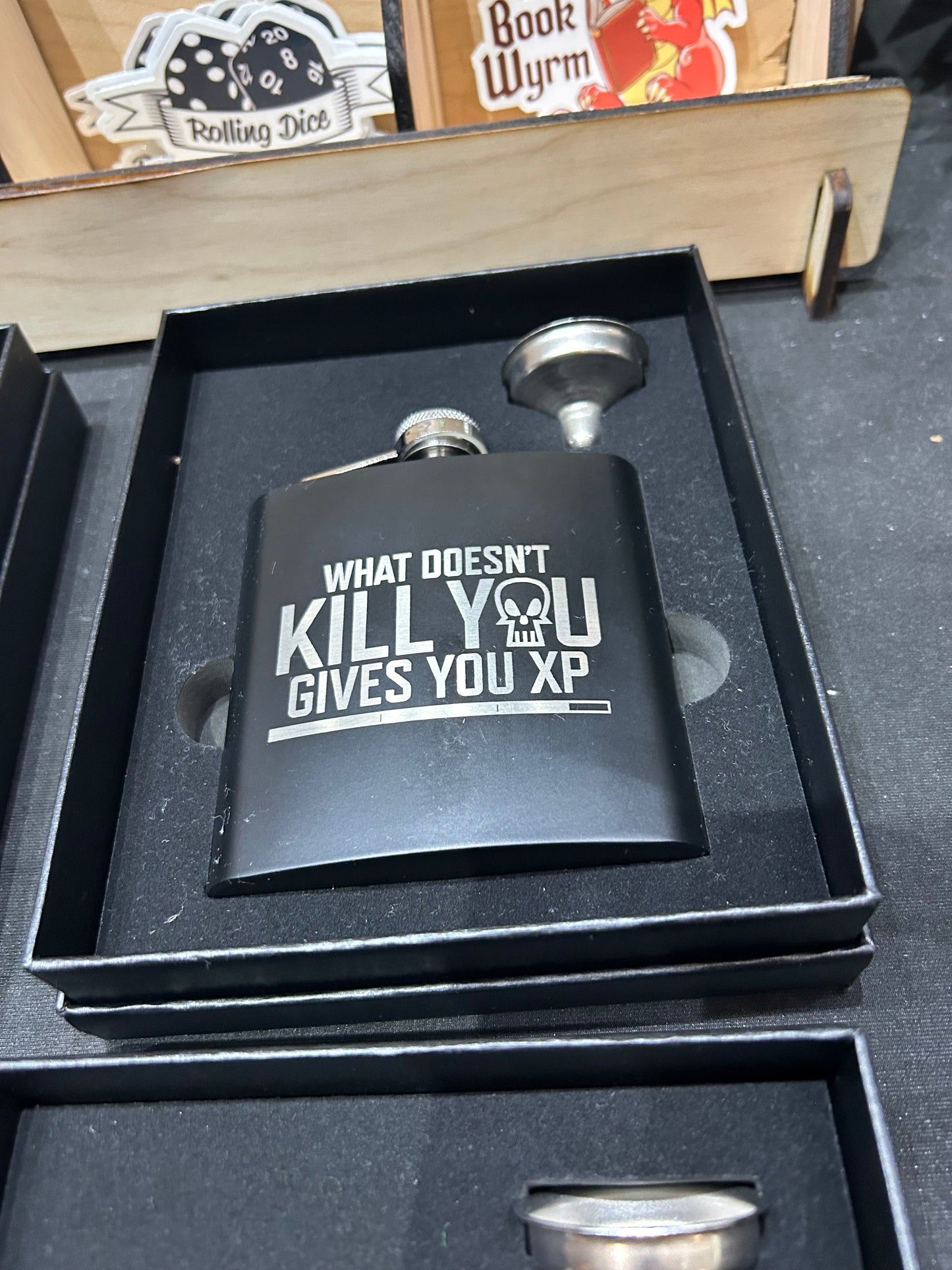 What Doesn't Kill You Gives You XP Stainless Steel Flask Flasks Level 1 Gamers