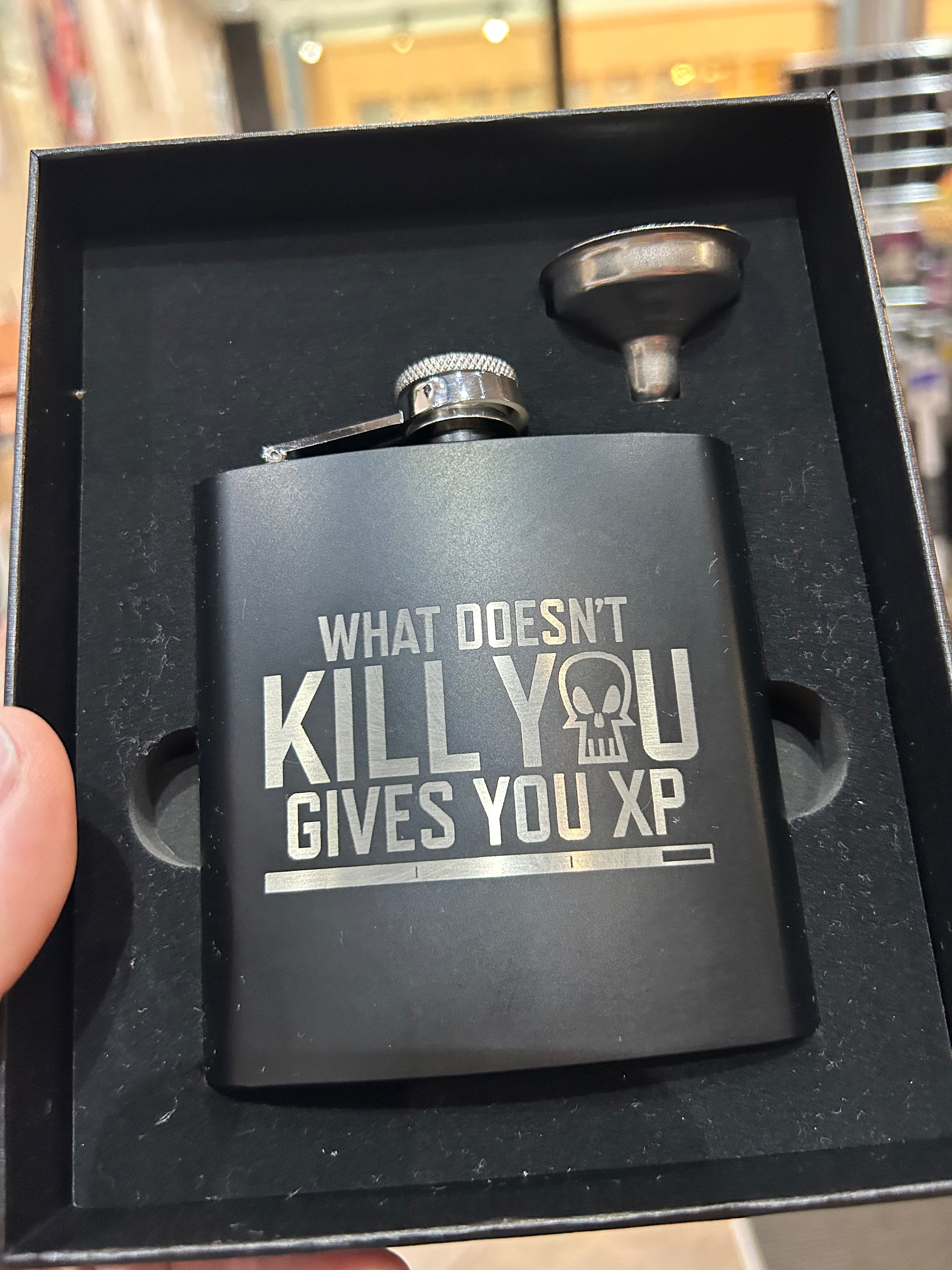 What Doesn't Kill You Gives You XP Stainless Steel Flask Flasks Level 1 Gamers