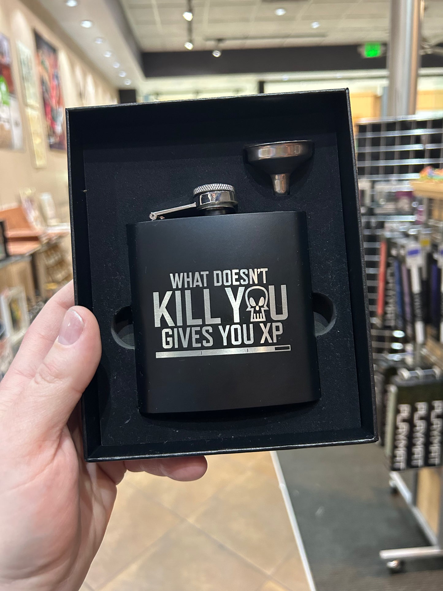 What Doesn't Kill You Gives You XP Stainless Steel Flask Flasks Level 1 Gamers