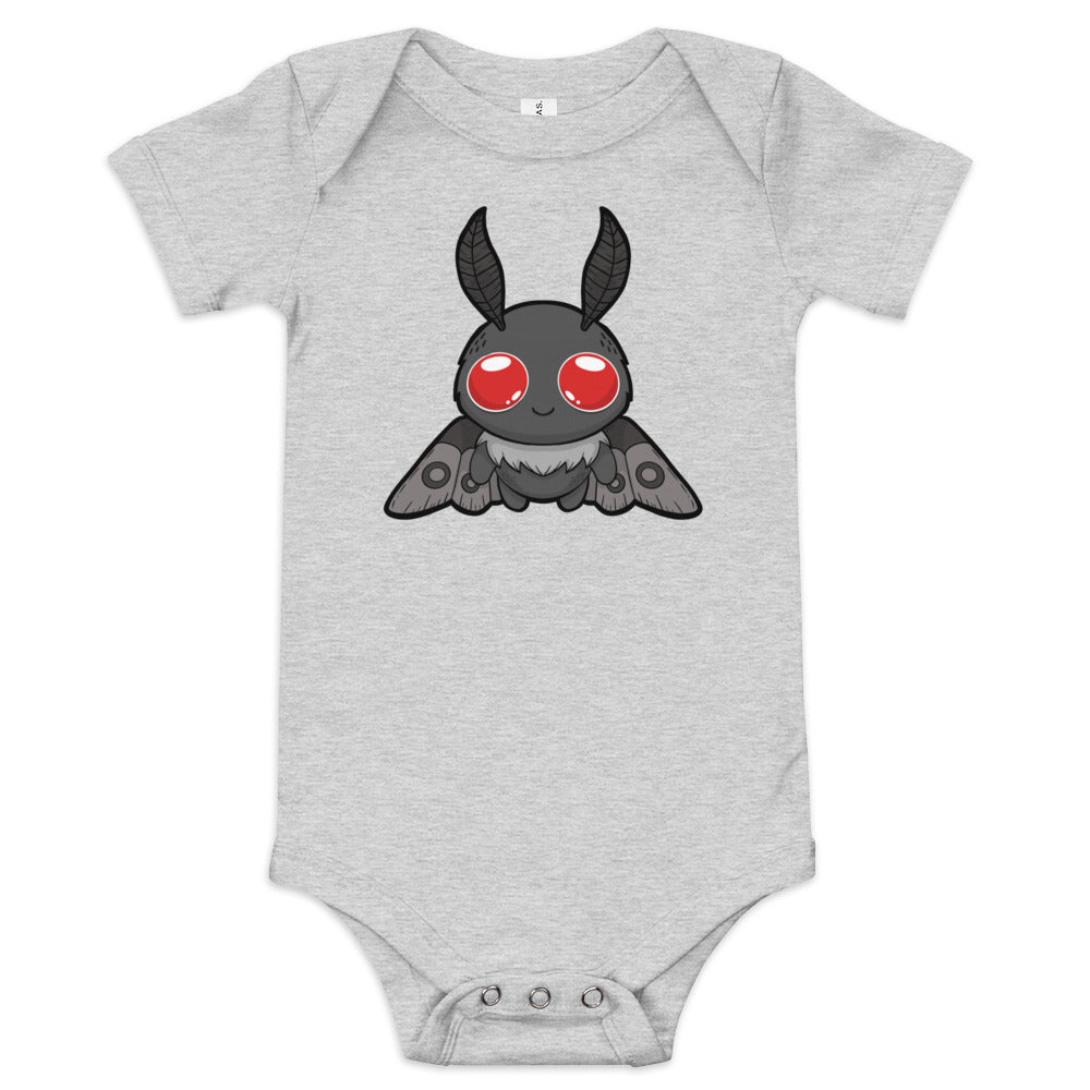 Lil' Mothman Baby short sleeve one piece Level 1 Gamers Athletic Heather 3-6m