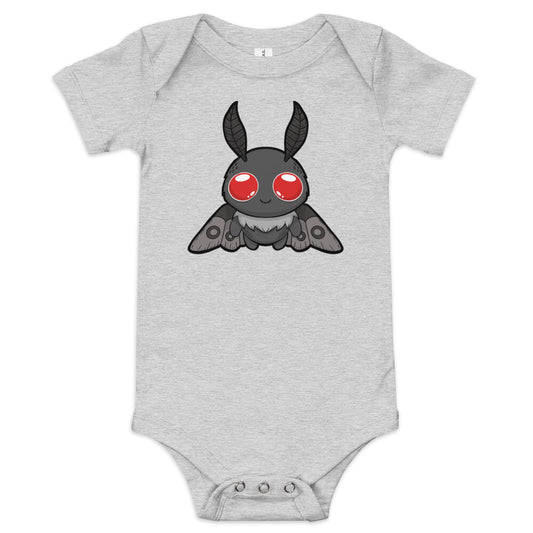 Lil' Mothman Baby short sleeve one piece  Level 1 Gamers Athletic Heather 3-6m 