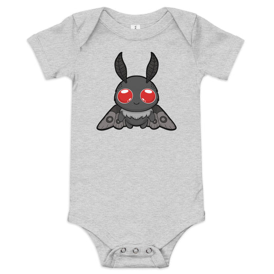 Lil' Mothman Baby short sleeve one piece  Level 1 Gamers Athletic Heather 3-6m