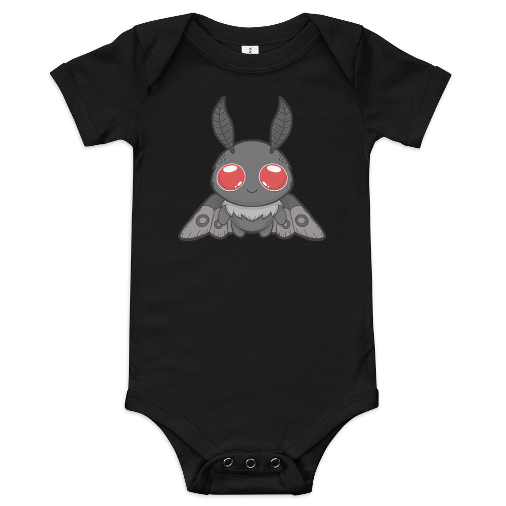 Lil' Mothman Baby short sleeve one piece  Level 1 Gamers Black 3-6m