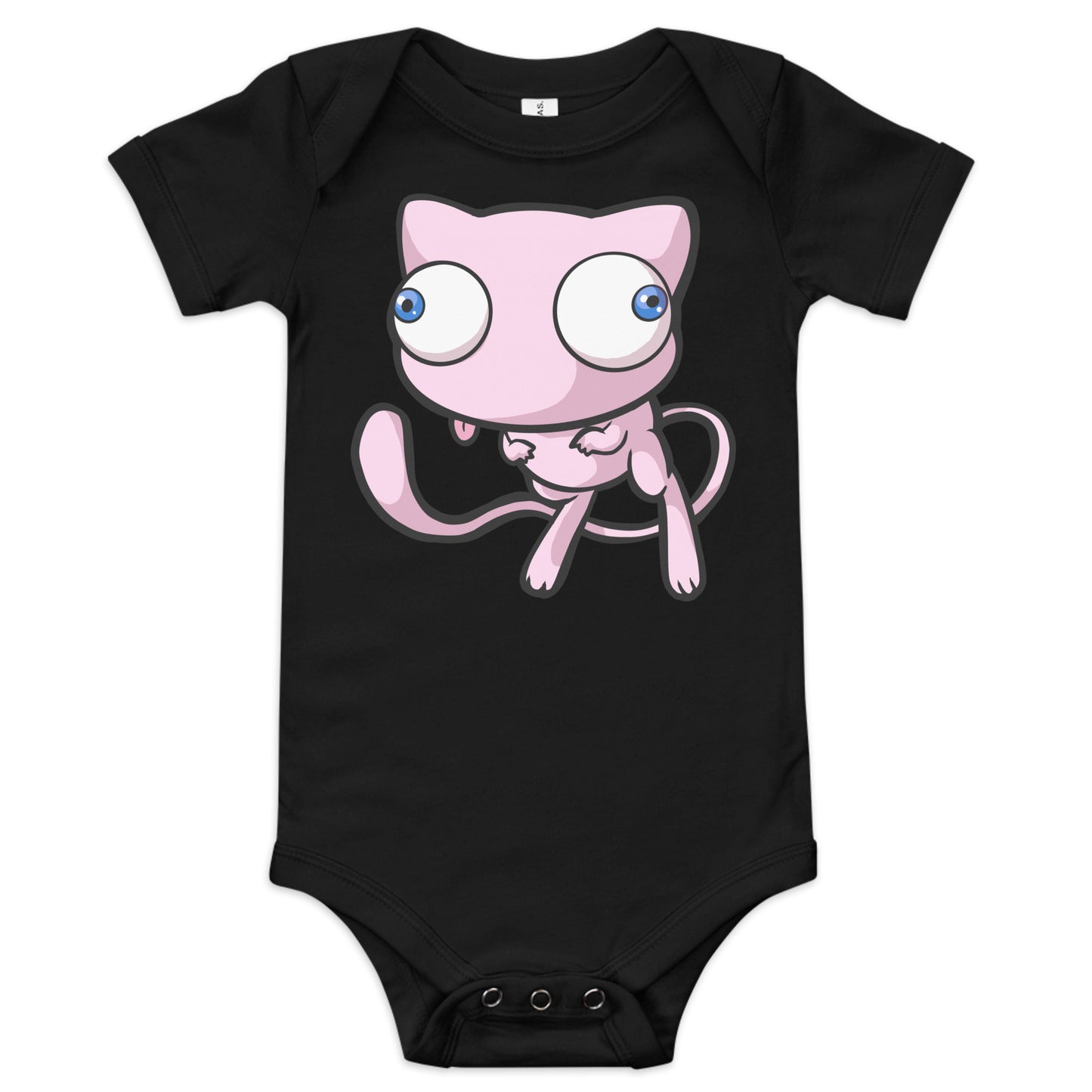 Mew Pokederp Baby short sleeve one piece Level 1 Gamers Black 3-6m