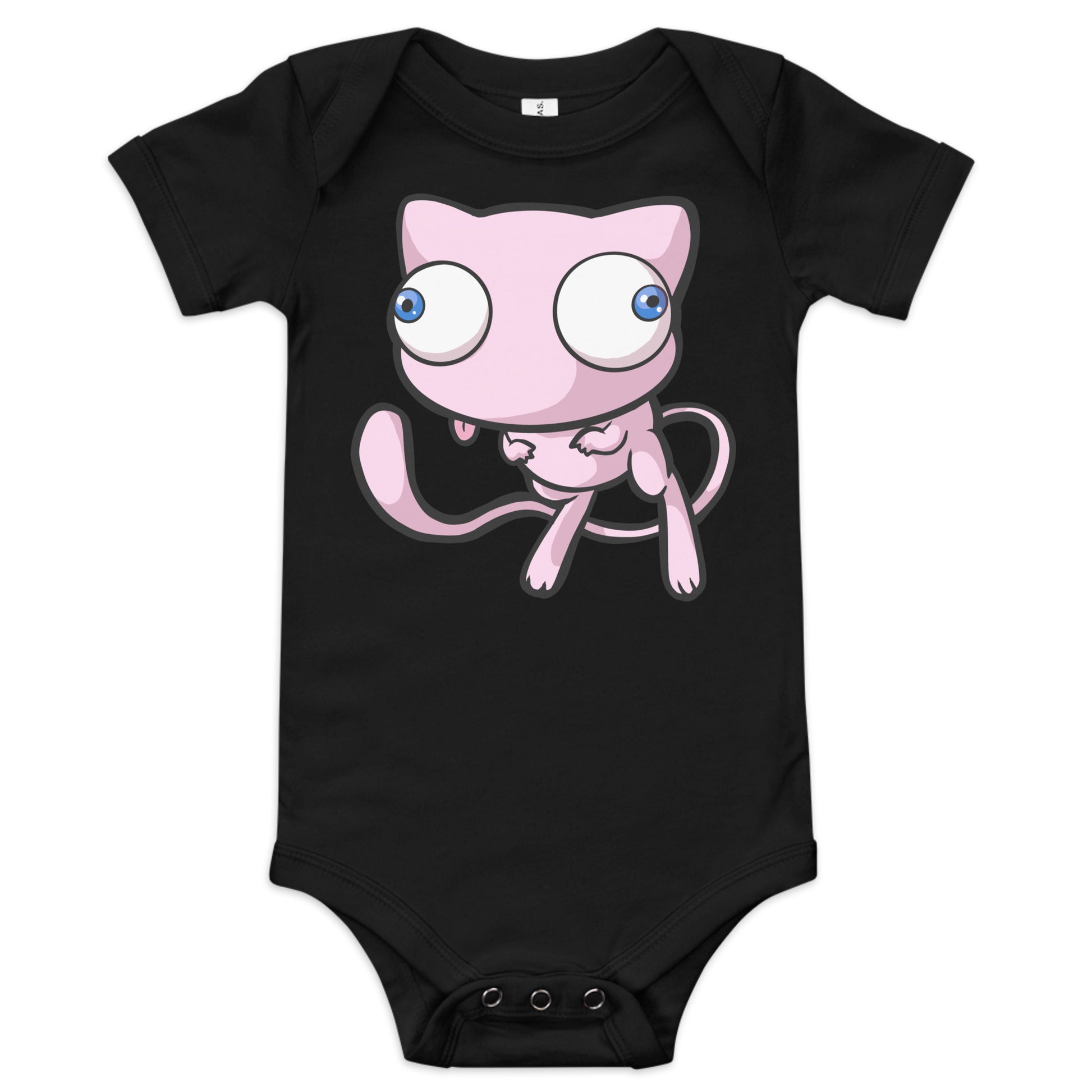 Mew Pokederp Baby short sleeve one piece  Level 1 Gamers Black 3-6m