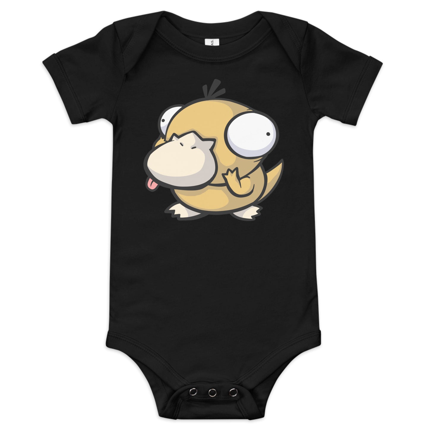 Psyduck Pokederp Baby Short Sleeve One Piece Level 1 Gamers Black 3-6m