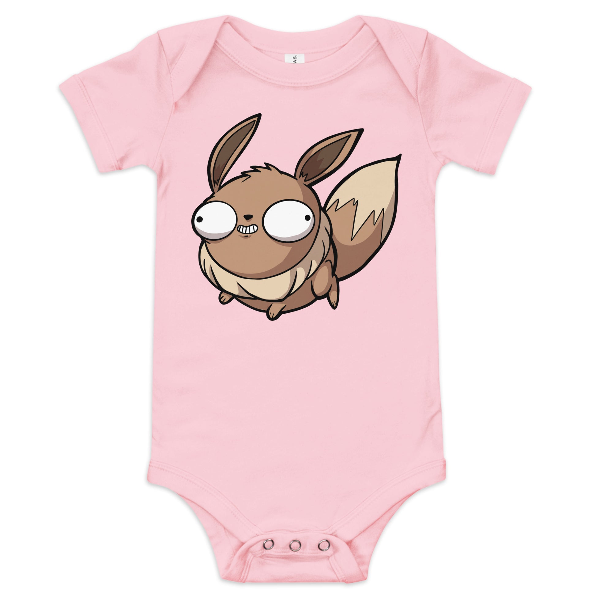 Eebee Pokederp Baby Short Sleeve One Piece  Level 1 Gamers Pink 3-6m