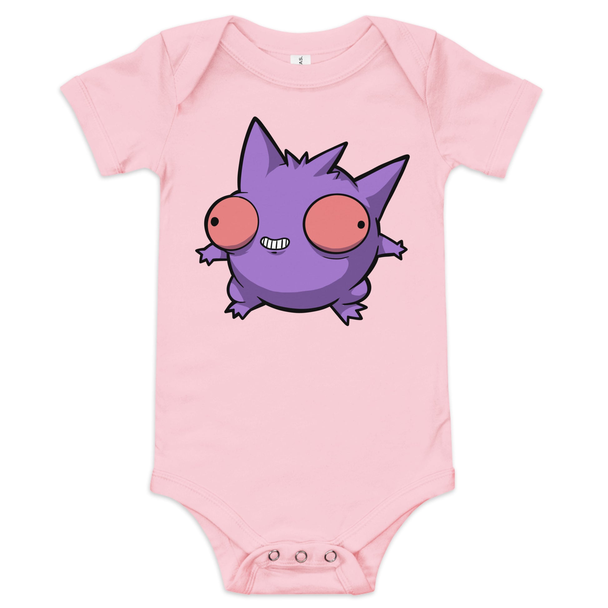 Gengar Pokederp Baby Short Sleeve One Piece  Level 1 Gamers Pink 3-6m