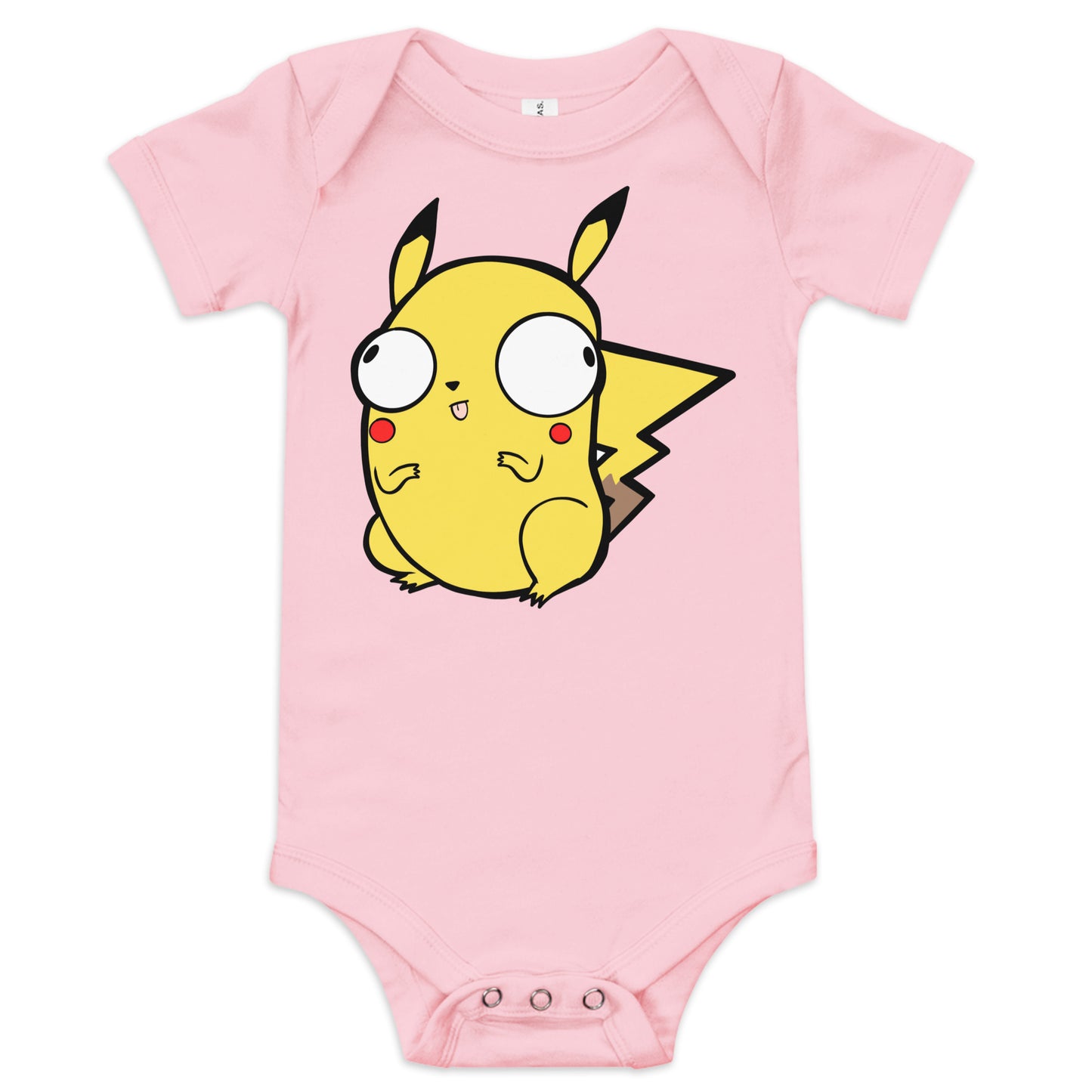 Pikachu Pokederp Baby Short Sleeve One Piece Level 1 Gamers Pink 3-6m