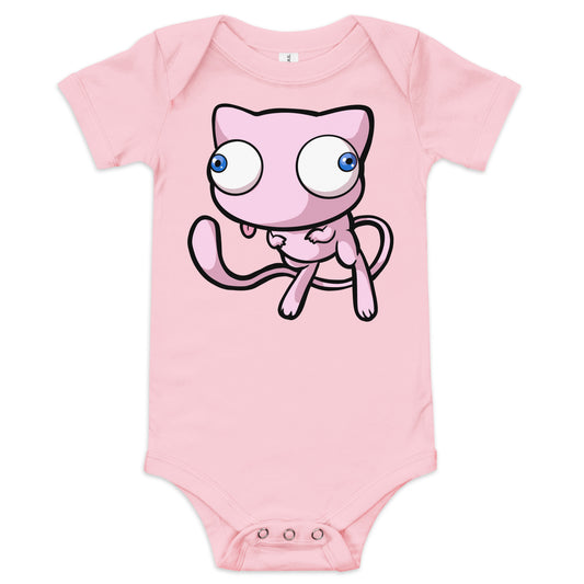 Mew Pokederp Baby short sleeve one piece  Level 1 Gamers Pink 3-6m