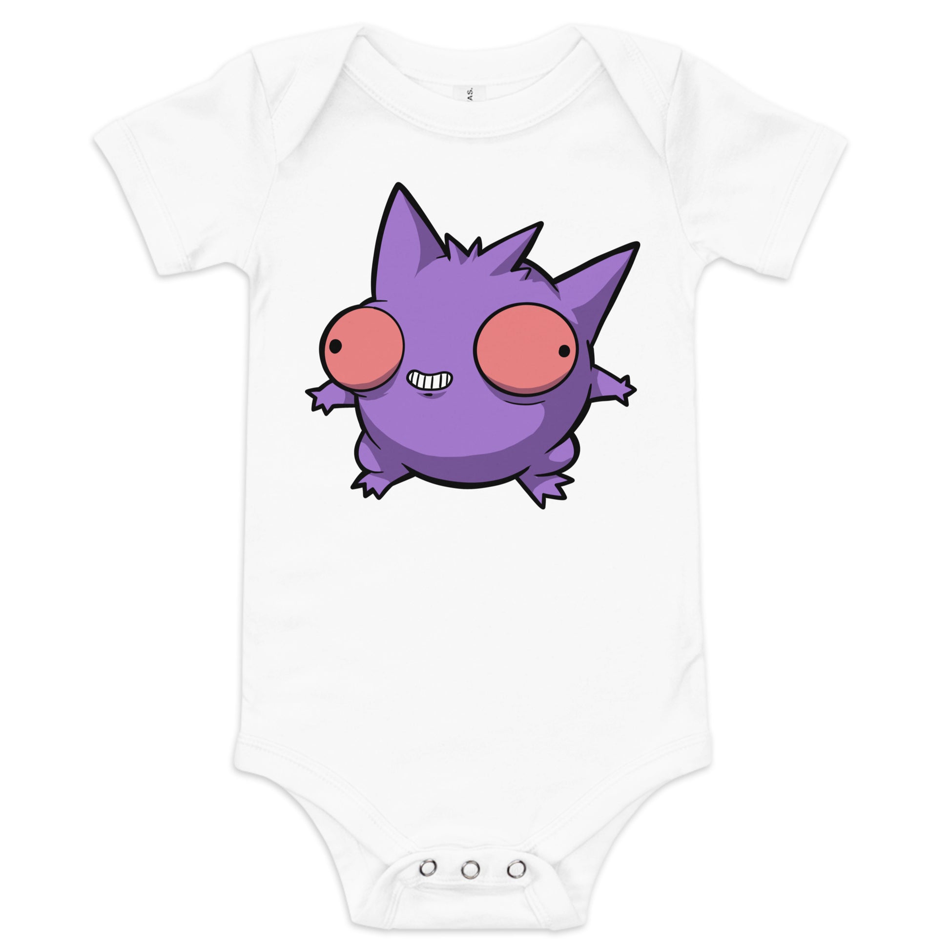 Gengar Pokederp Baby Short Sleeve One Piece  Level 1 Gamers White 3-6m