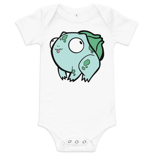 Bulbasaur Pokederp Baby Short Sleeve One Piece  Level 1 Gamers White 3-6m