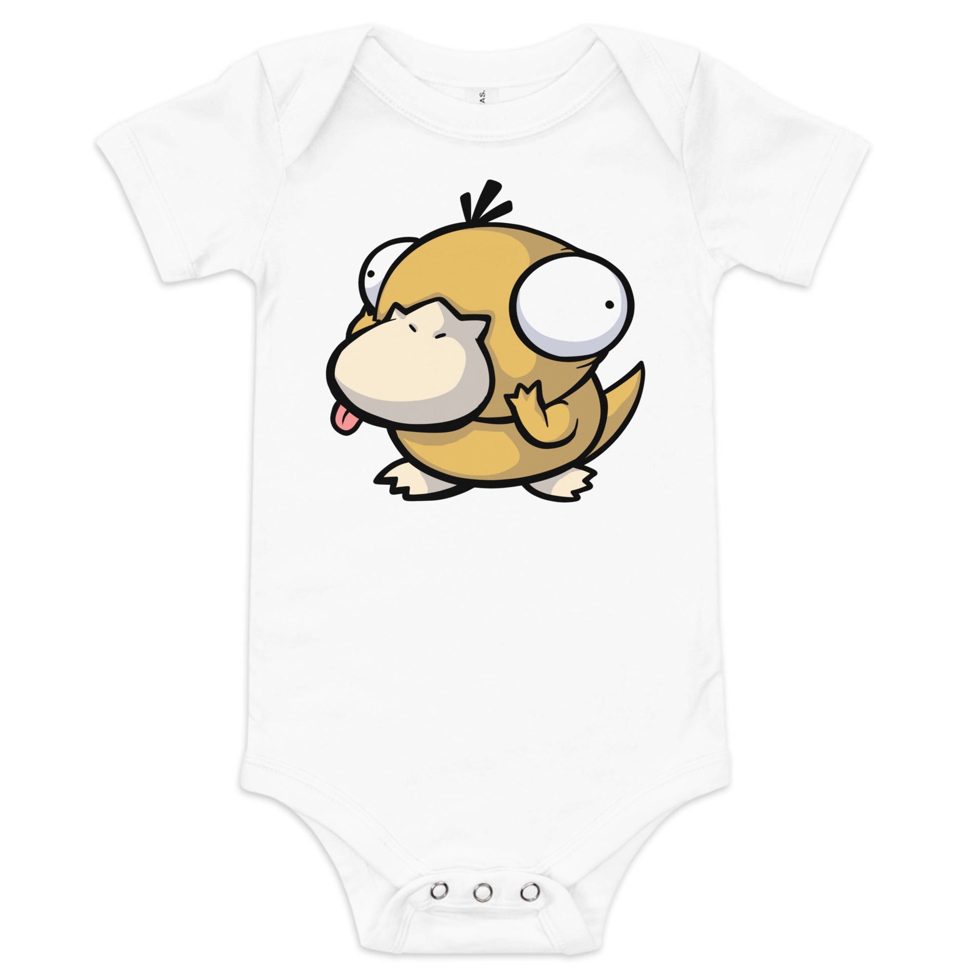 Psyduck Pokederp Baby Short Sleeve One Piece  Level 1 Gamers White 3-6m