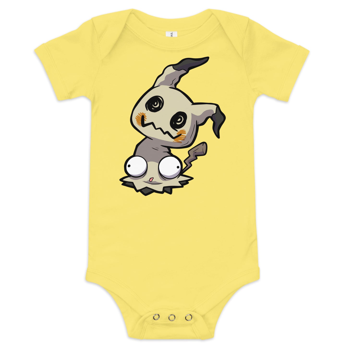Mimikyu Pokederp Baby Short Sleeve One Piece Level 1 Gamers Yellow 3-6m