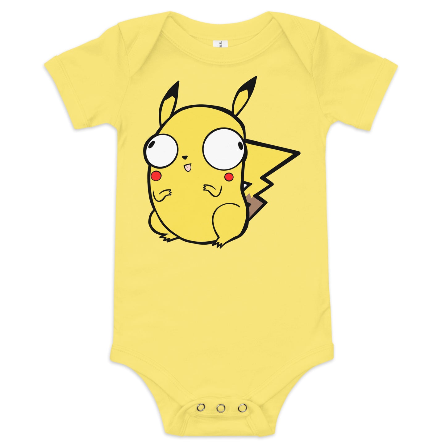 Pikachu Pokederp Baby Short Sleeve One Piece Level 1 Gamers Yellow 3-6m