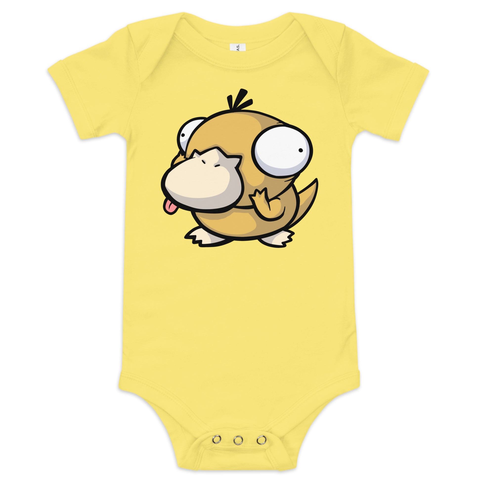 Psyduck Pokederp Baby Short Sleeve One Piece  Level 1 Gamers Yellow 3-6m