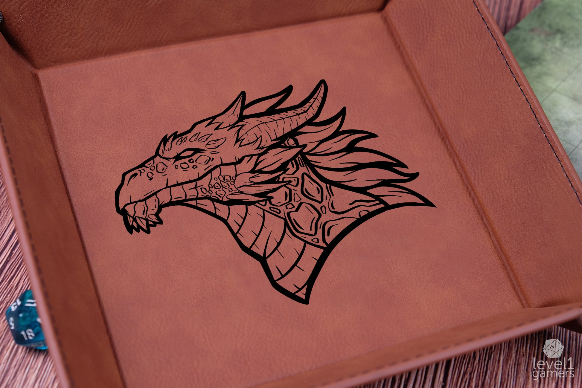 Black Dragon Dice Tray Dice Trays Level 1 Gamers
