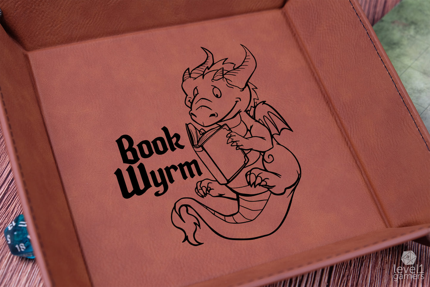 Book Wyrm Dice Tray Dice Trays Level 1 Gamers