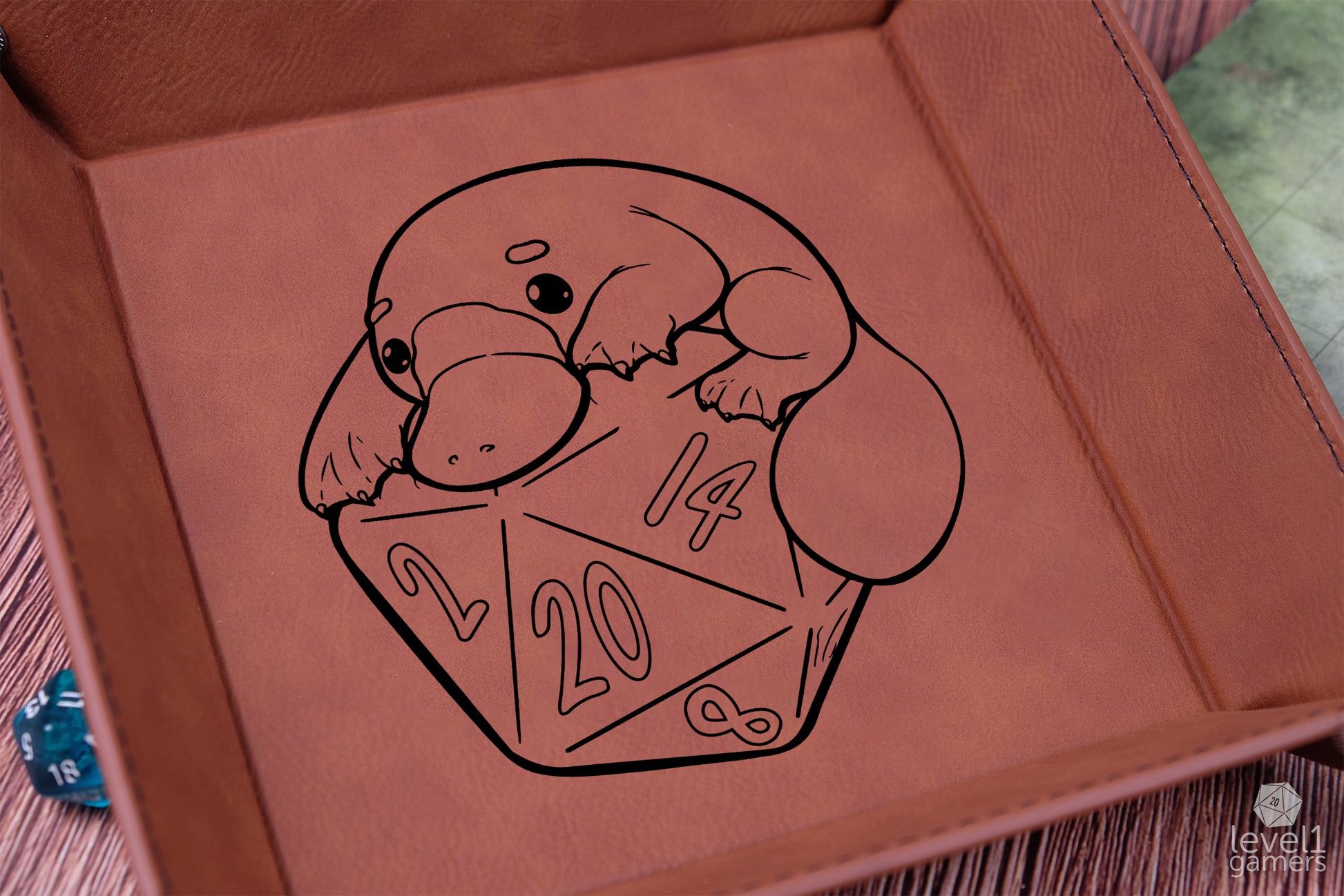 D20 Platypus Dice Tray Dice Trays Level 1 Gamers
