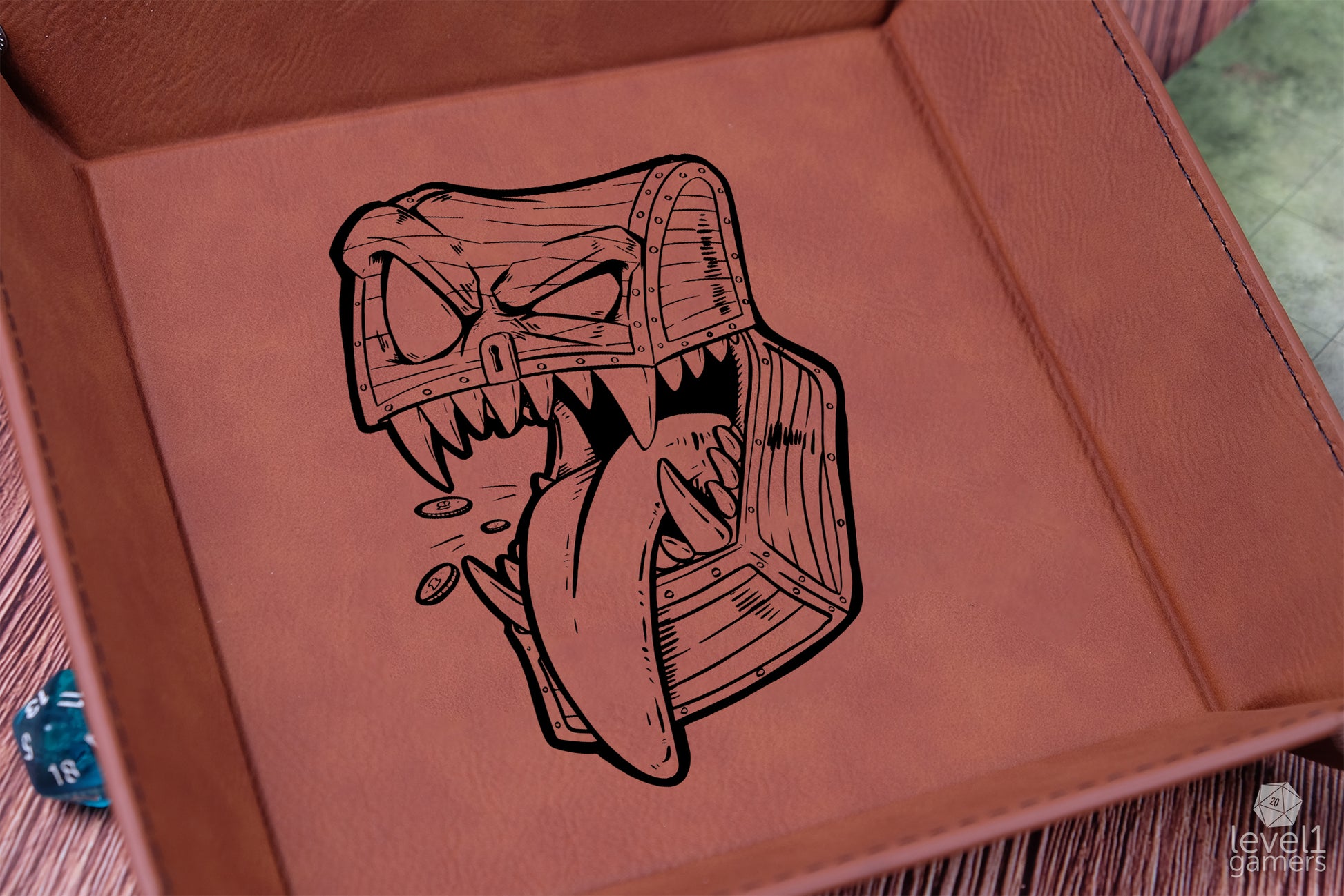 Mimic Chest Dice Tray Dice Trays Level 1 Gamers