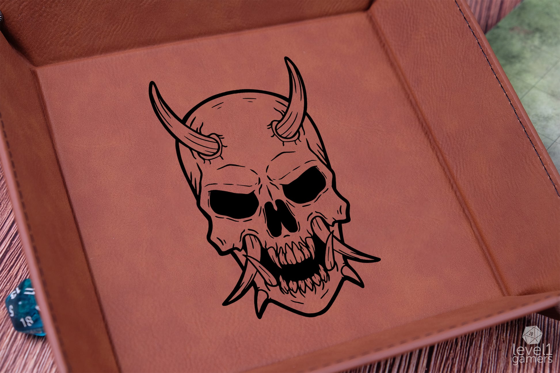 Oni Skull Dice Tray Dice Trays Level 1 Gamers